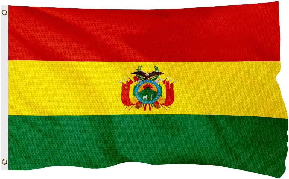 Bolivia Flag for Outside, 400D Heavy Duty Polyester, Double-Sided Printing, Quadruple Stitched Fly Hem, Fade Resistant, 2 Brass Grommets