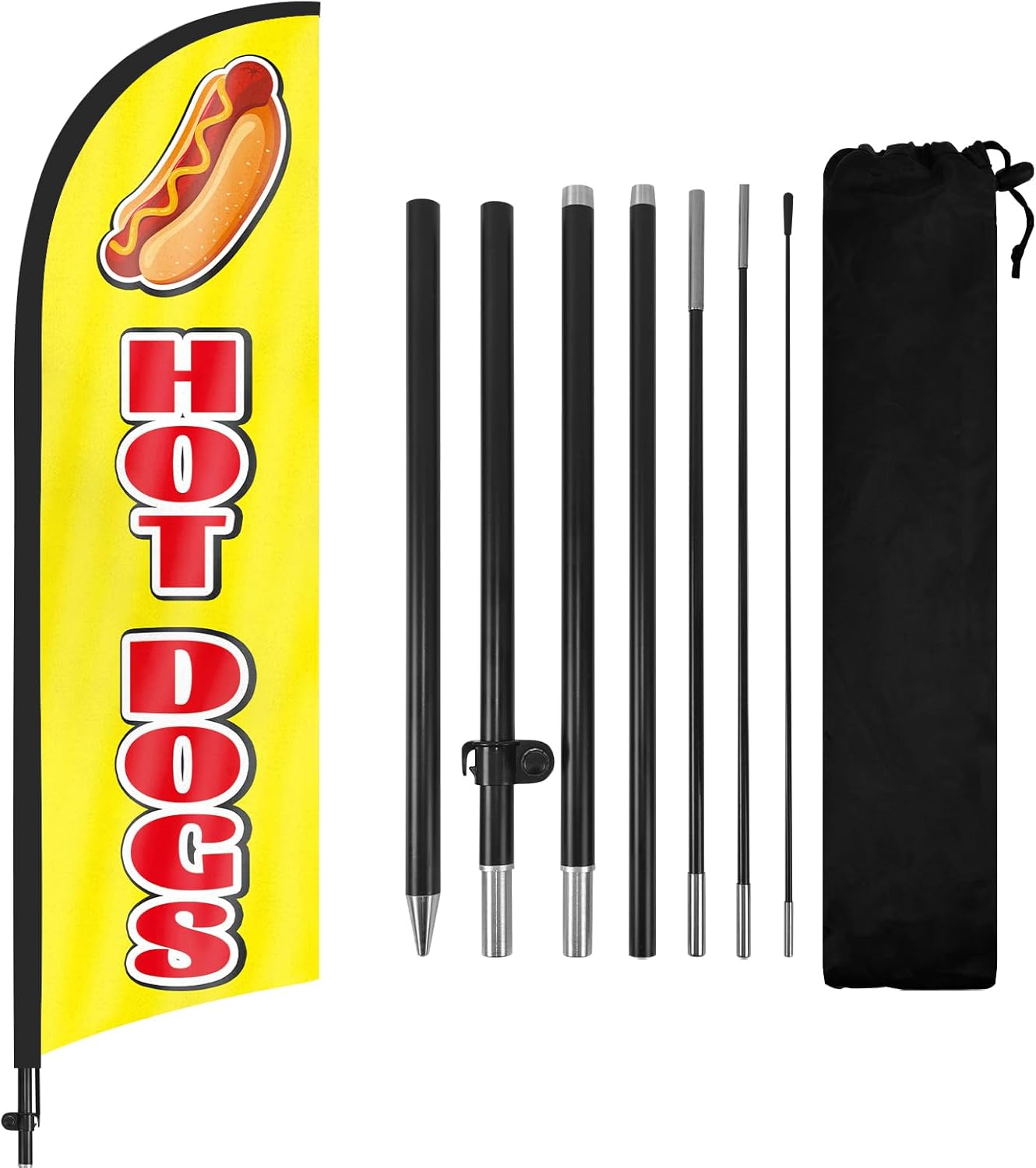 Hot Dog Flags Kit-8ft Hot Dogs Feather Flag with Pole and Stake