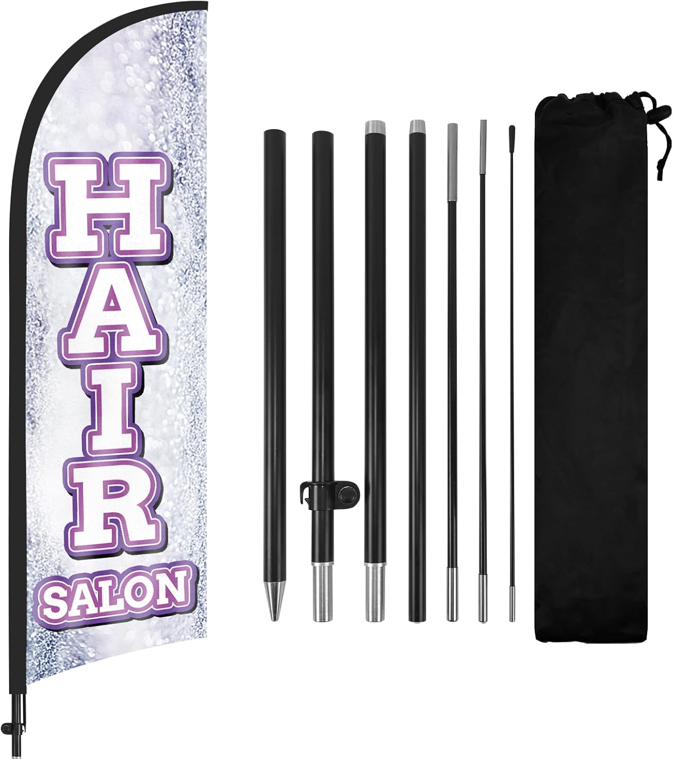 8Ft Hair Salon 01 Feather Flag with Pole & Stake