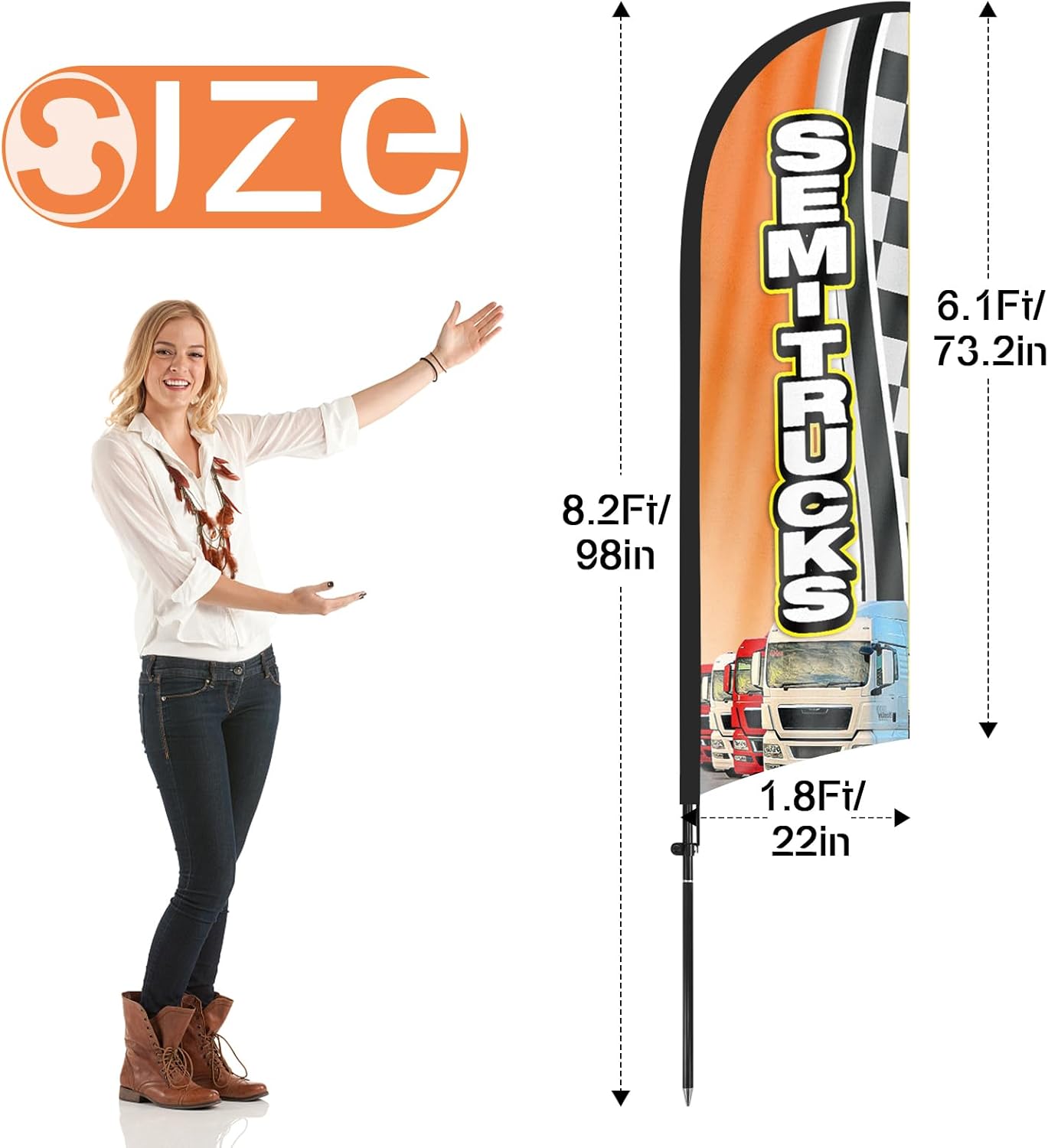 8ft Semitrucks Feather Flag Pole Kit