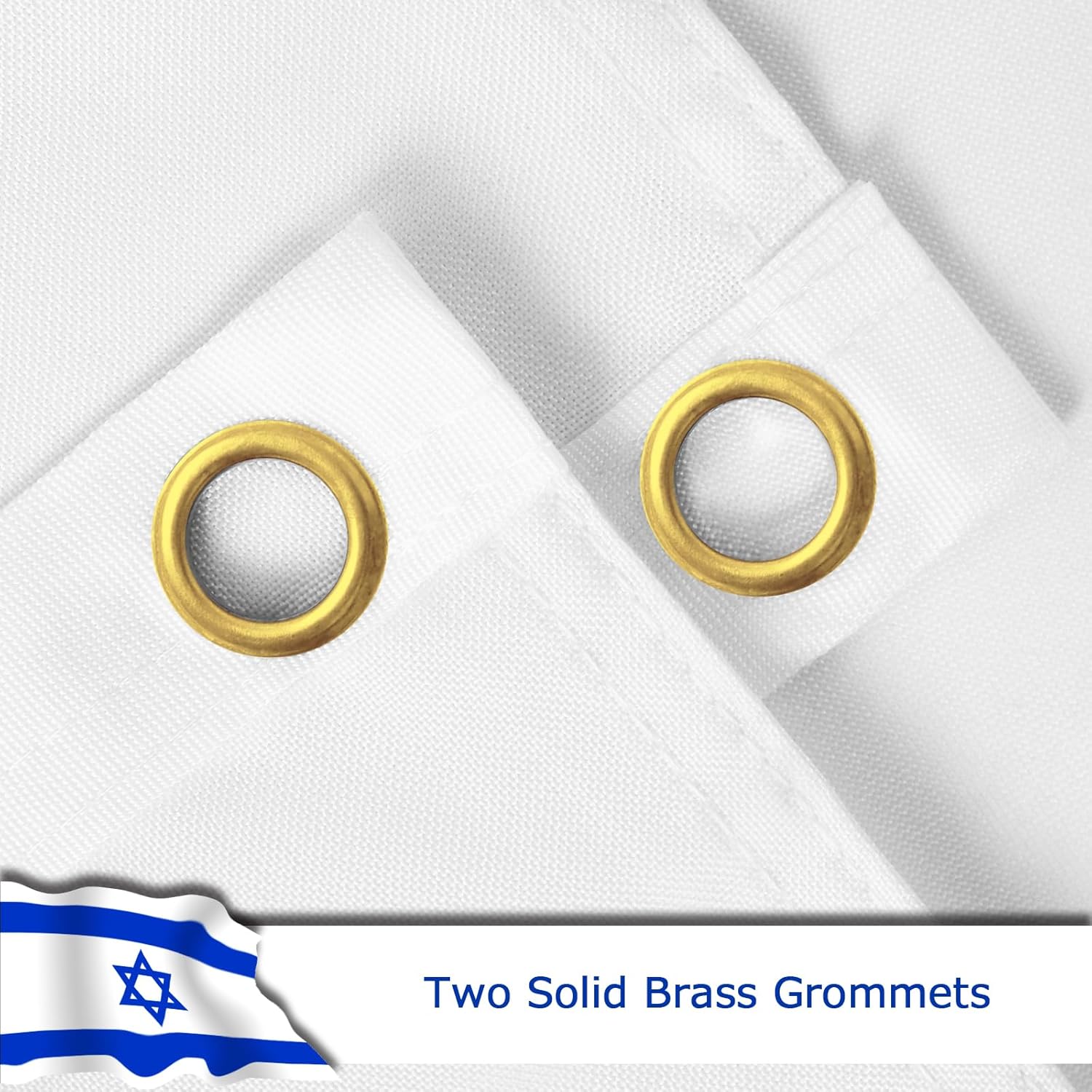 Israel Israeli Flag for Outside, 400D Heavy Duty Polyester, Double-Sided Printing, Quadruple Stitched Fly Hem, Fade Resistant, 2 Brass Grommets