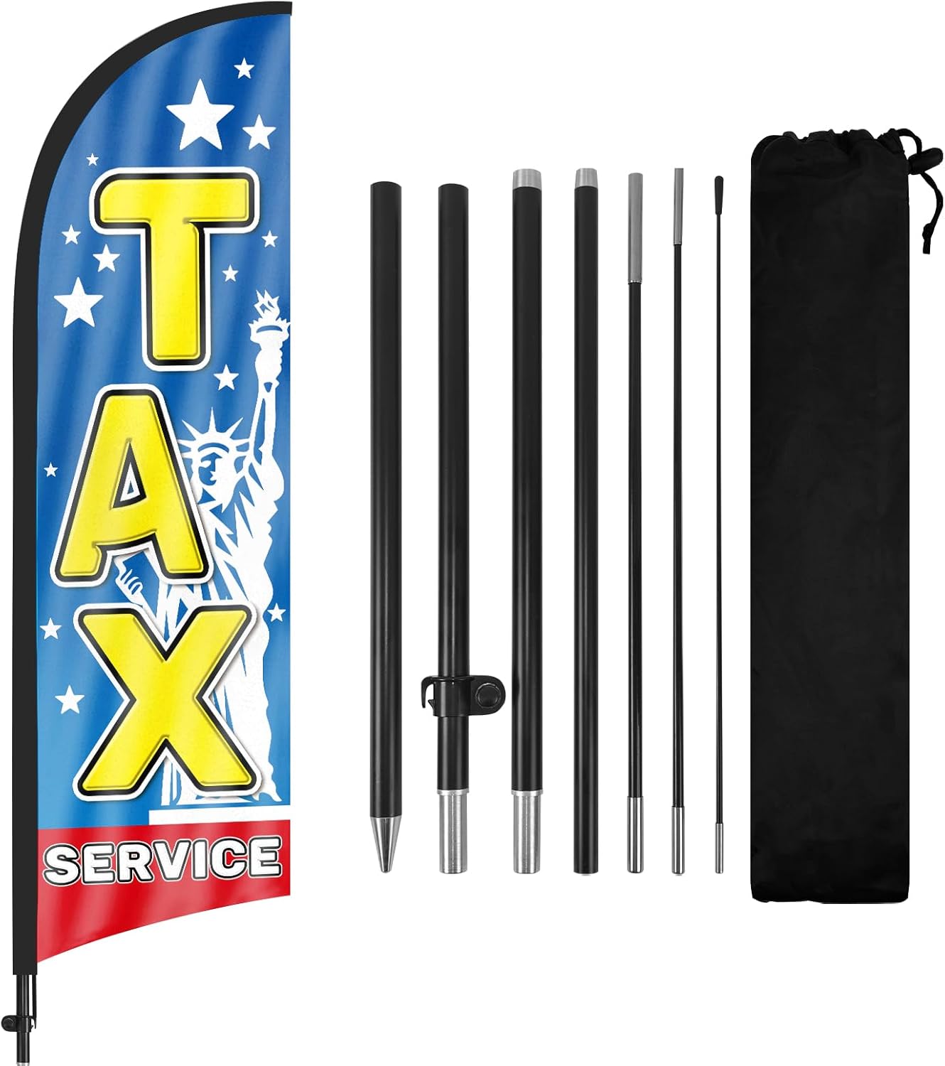 8FT Blue Tax Service Feather Flag Pole Kit