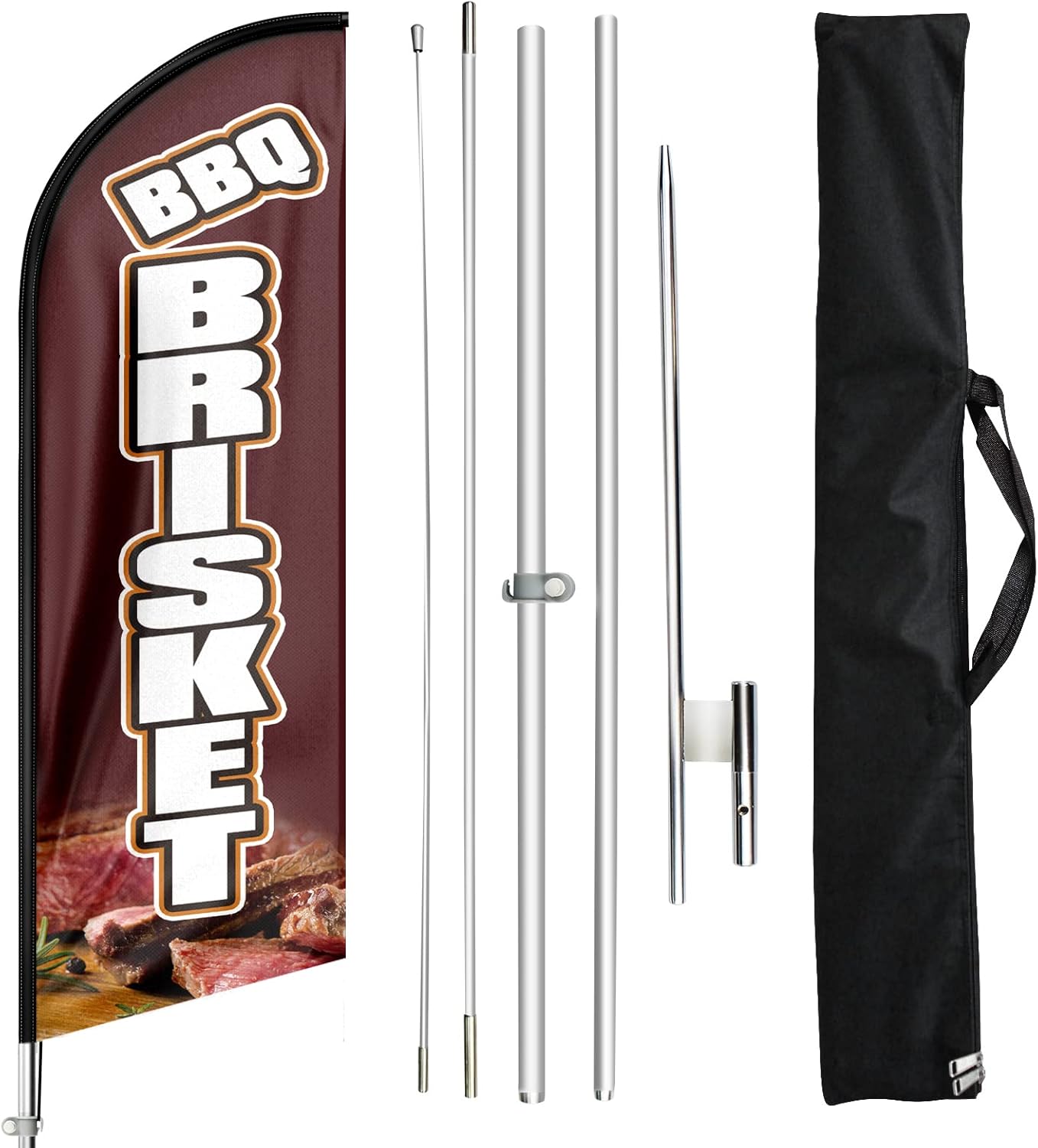 BBQ Flags-FSFLAG BBQ Brisket Swooper Flag Feather Flag Pole Kit