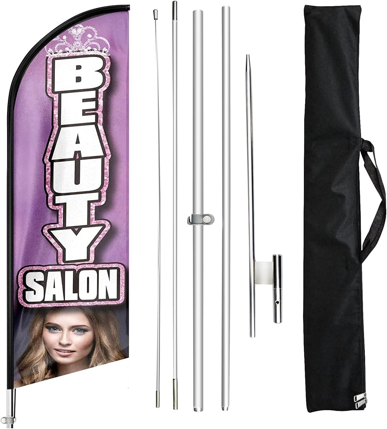 Beauty Salon Signs-11ft Beauty Salon Swooper Flag Feather Flag Pole Kit