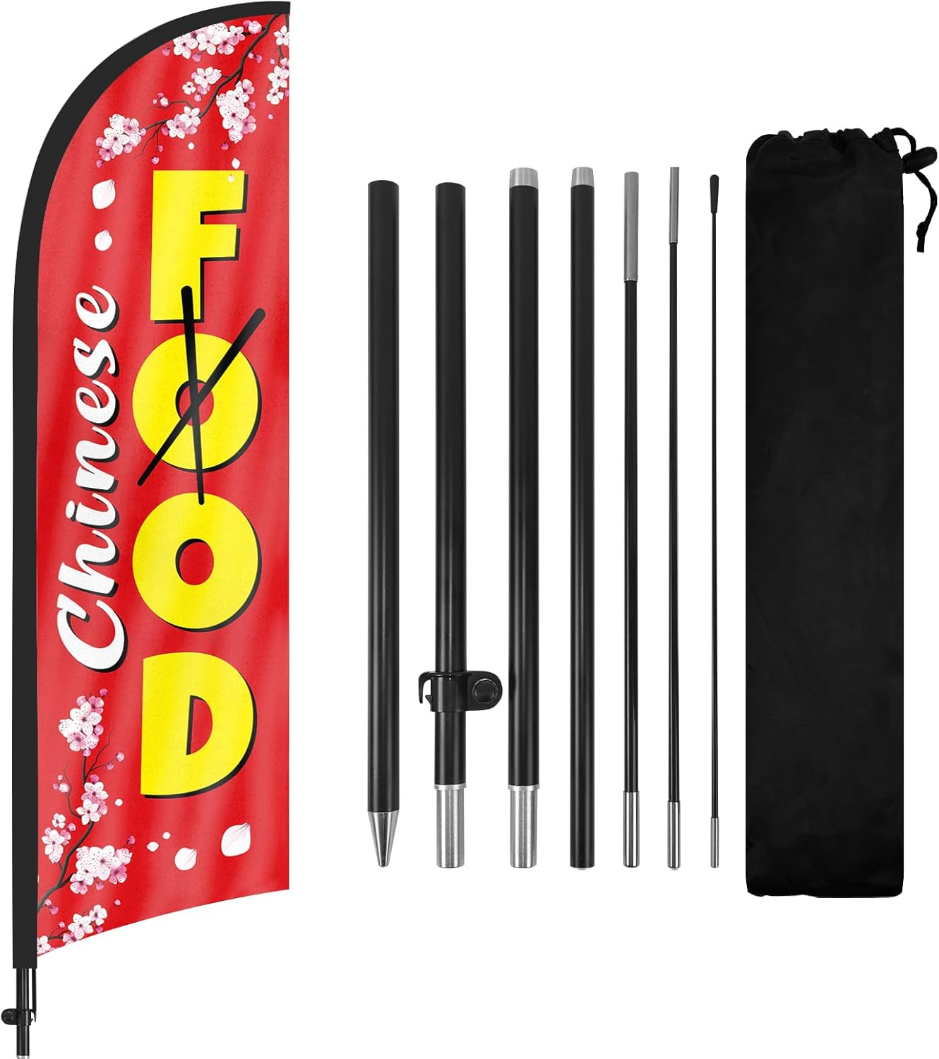 8ft Chinese Food Feather Flag with Pole and Stake