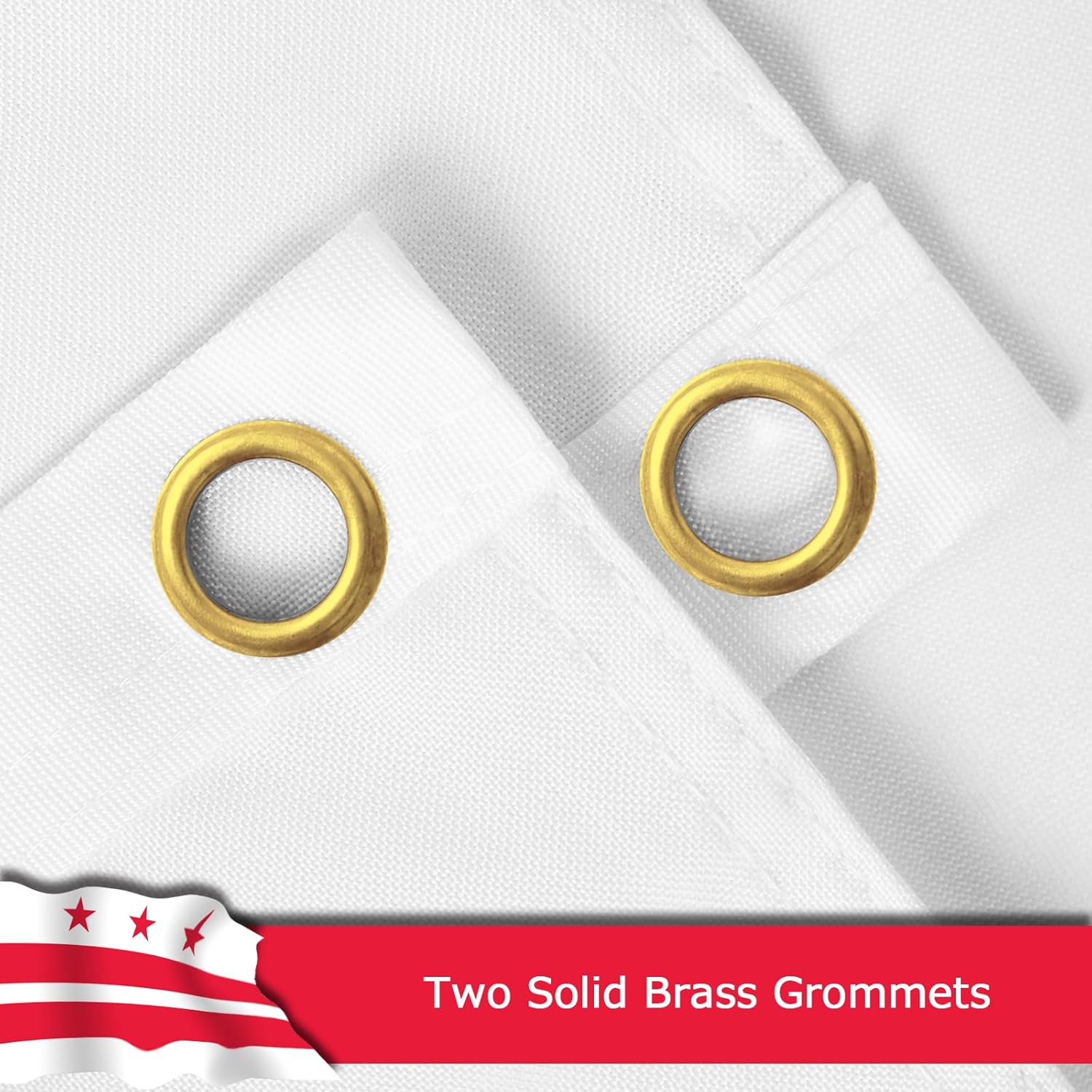 Washington DC City Flag for Outside, 400D Heavy Duty Polyester, Double-Sided Printing, Quadruple Stitched Fly Hem, Fade Resistant, 2 Brass Grommets