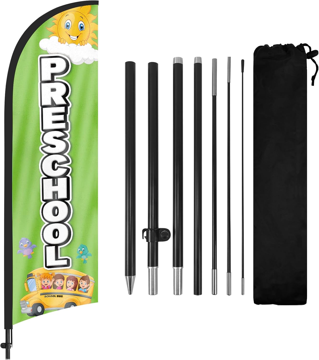 8ft Preschool Feather Flag Pole Kit