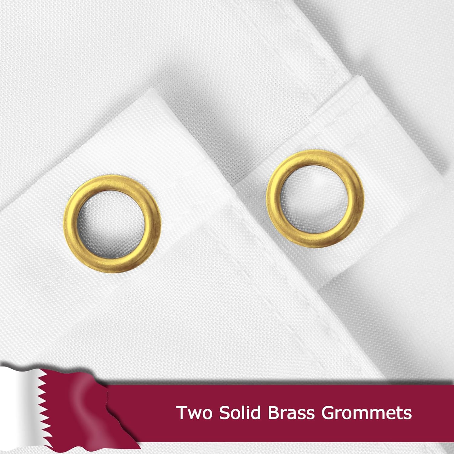Qatar Qatari Flag for Outside, 400D Heavy Duty Polyester, Double-Sided Printing, Quadruple Stitched Fly Hem, Fade Resistant, 2 Brass Grommets