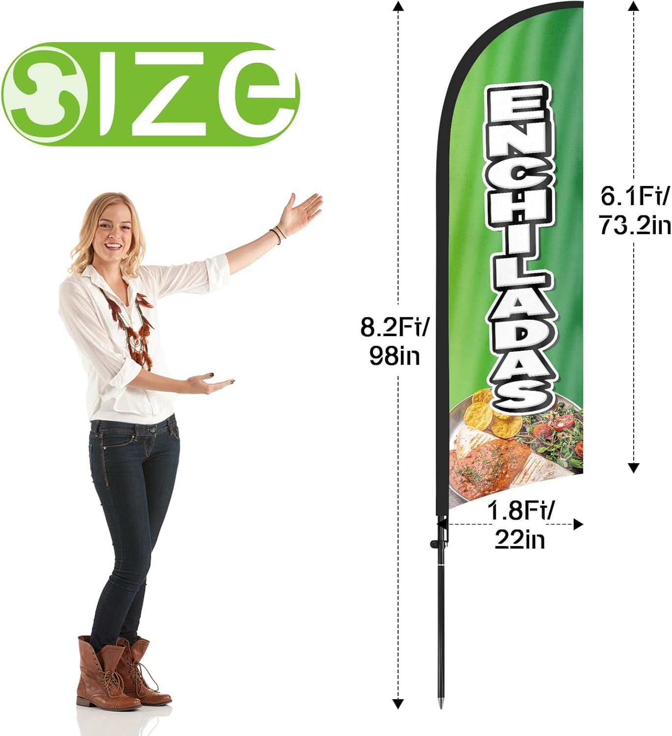8ft Enchiladas Feather Flag Pole Kit