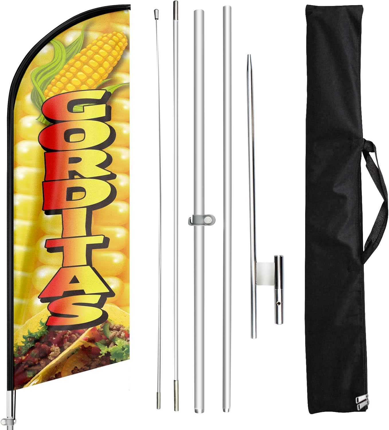 FSFLAG Gorditas Swooper Flag Feather Flag Pole Kit