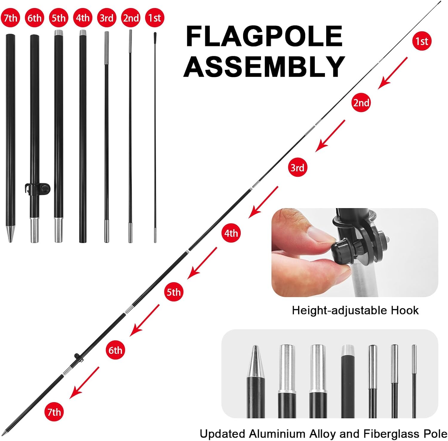 8FT Blue Tax Service Feather Flag Pole Kit