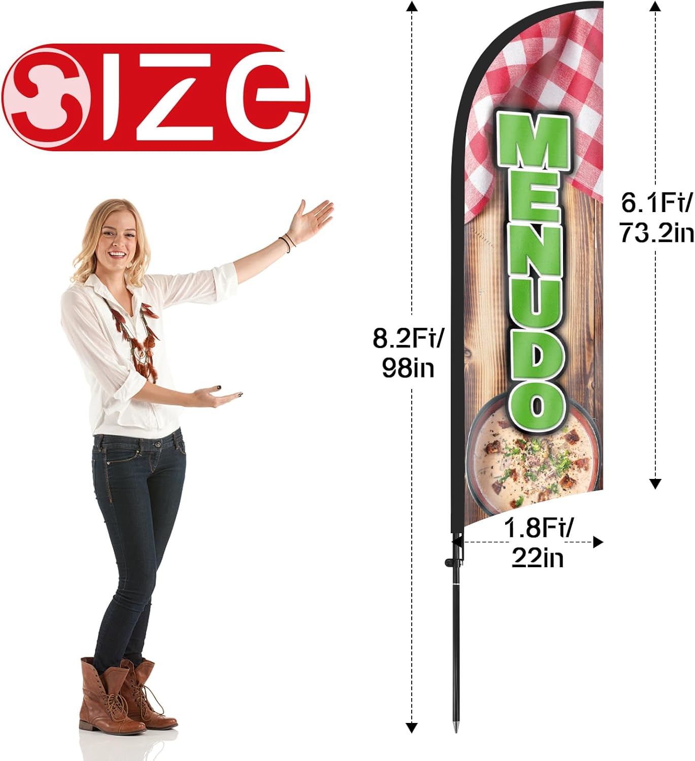 8Ft Menudo Feather Flag Pole Kit