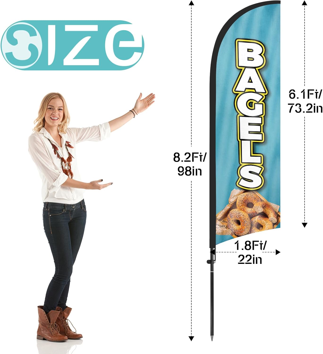 8ft Bagels Feather Flag Pole Kit