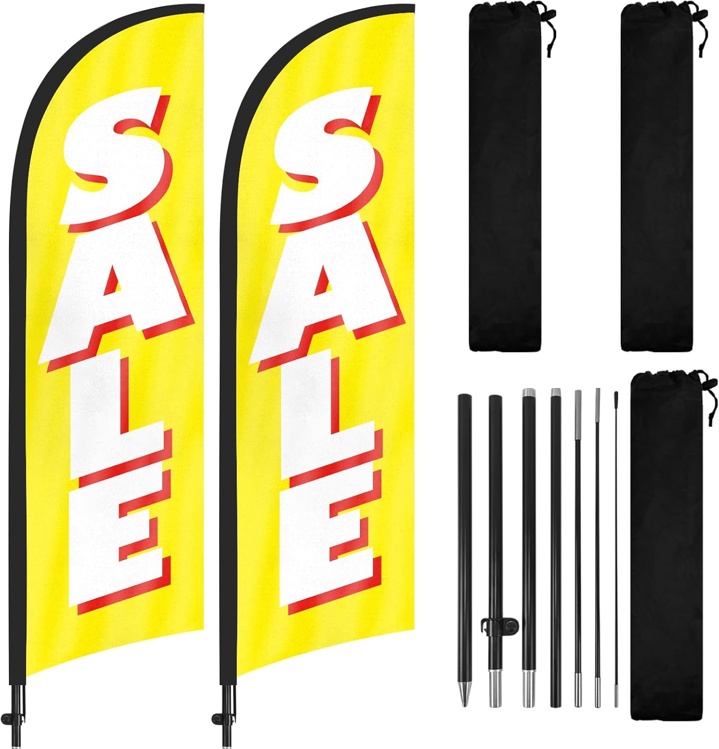 8Ft Sale Swooper Feather Flag for Sale Business 2Pack(Yellow)