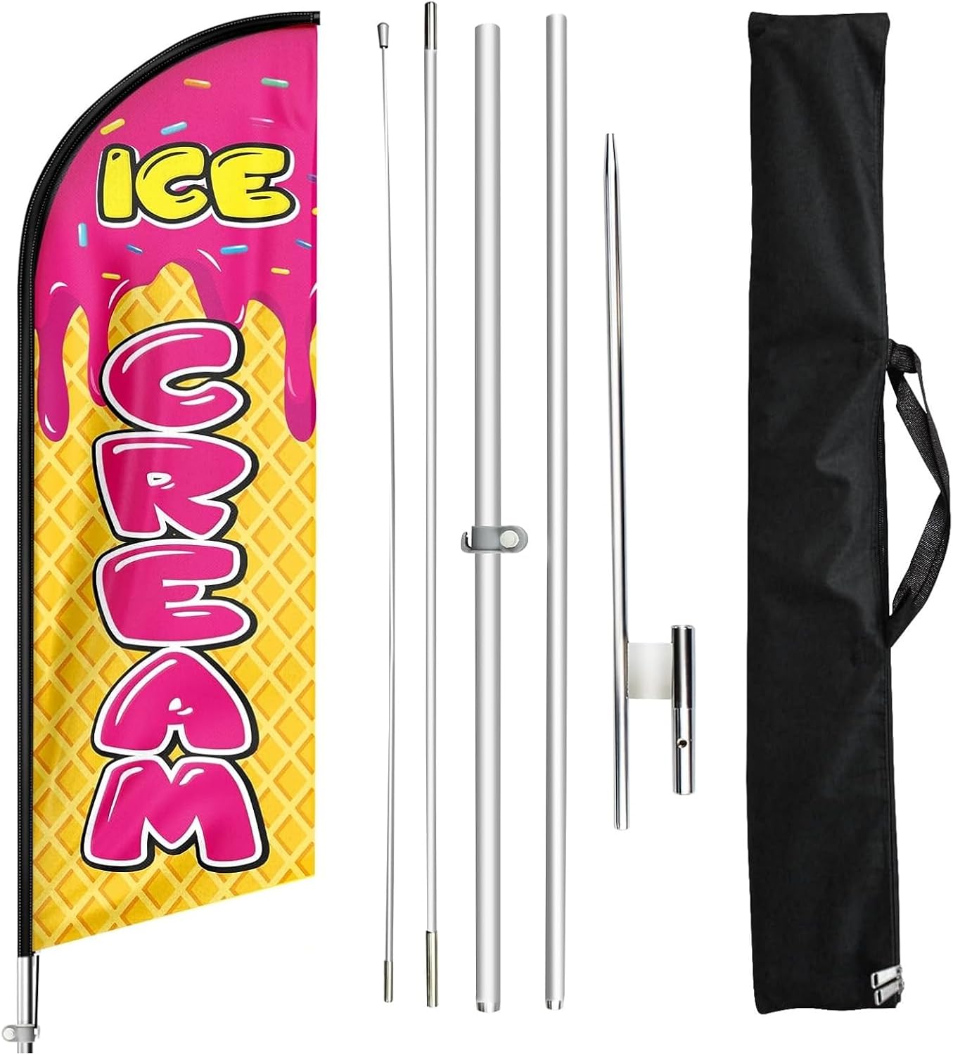 Ice Cream Flag-11ft Ice Cream Feather Flag Pole Kit