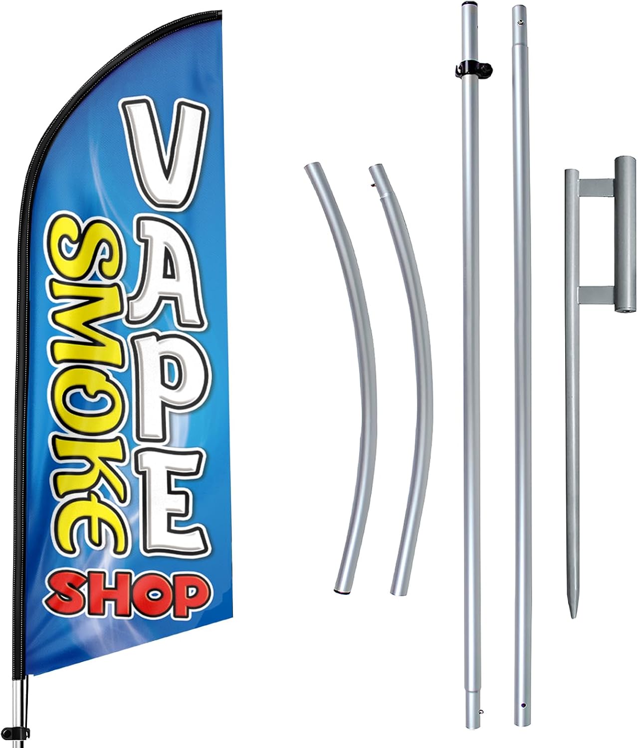 Vape Smoke Feather Flag: Advertising Banner for Vape Smoke Business (11ft)