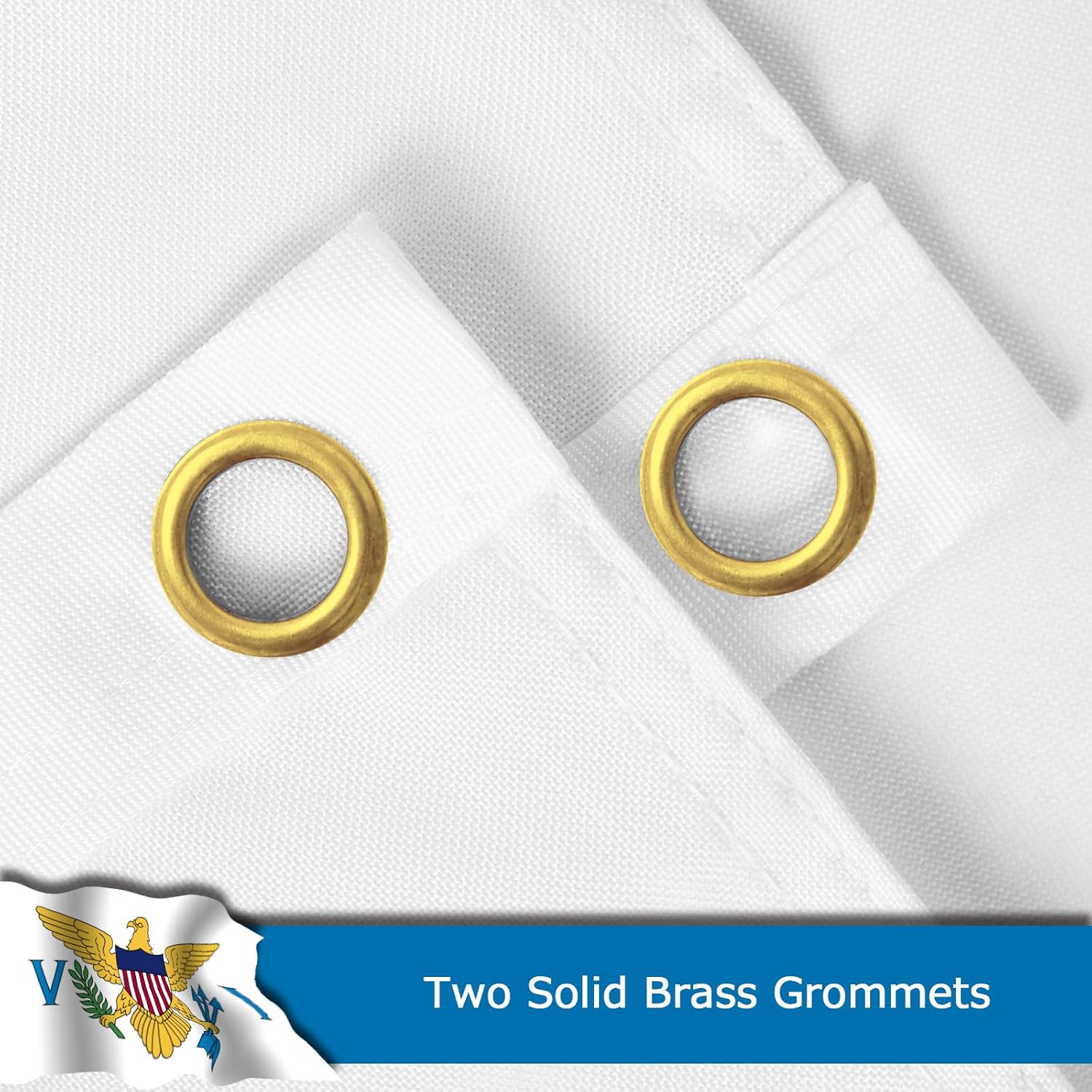 US Virgin Islands Flag for Outside, 400D Heavy Duty Polyester, Double-Sided Printing, Quadruple Stitched Fly Hem, Fade Resistant, 2 Brass Grommets