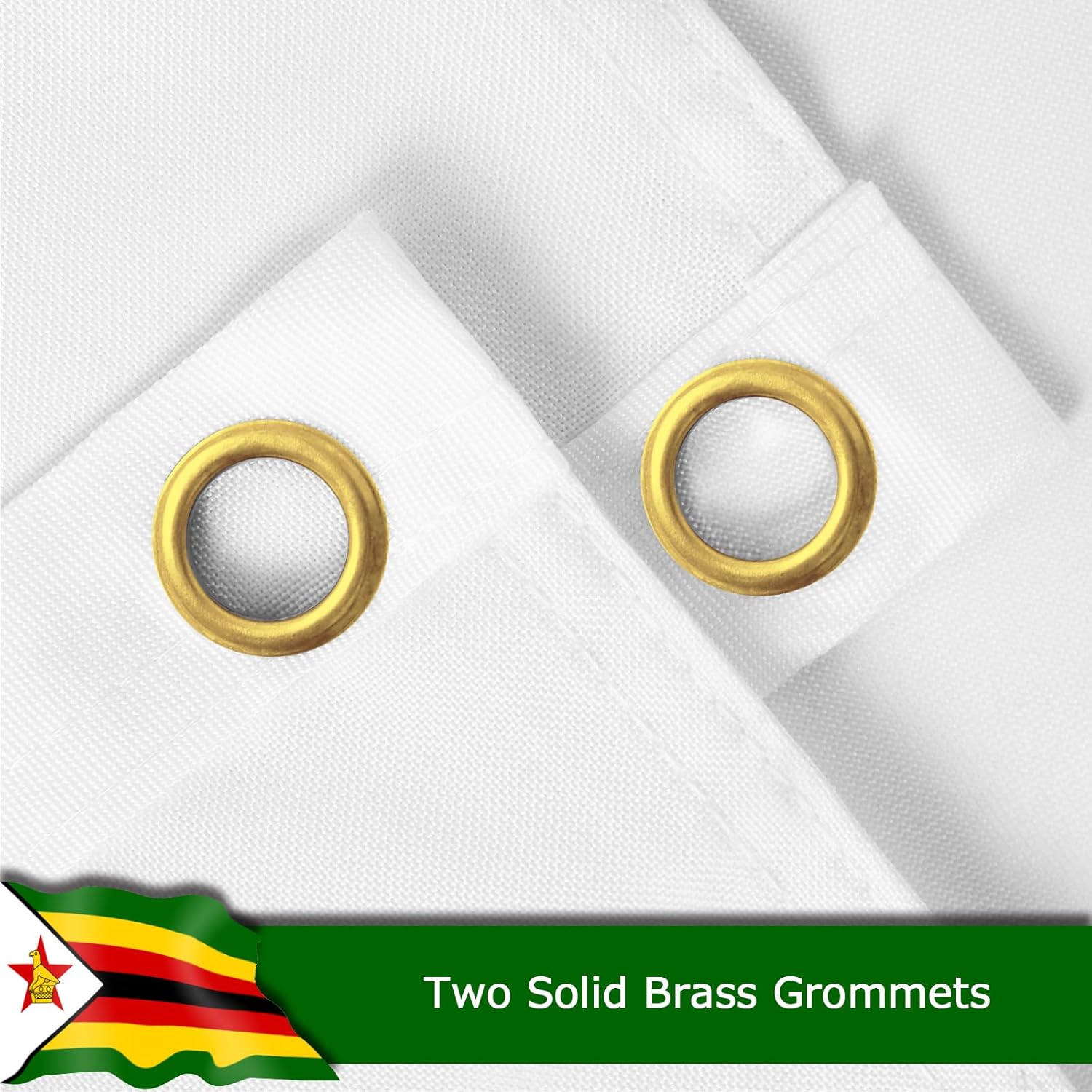 Zimbabwe Zimbabwean Flag for Outside, 400D Heavy Duty Polyester, Double-Sided Printing, Quadruple Stitched Fly Hem, Fade Resistant, 2 Brass Grommets