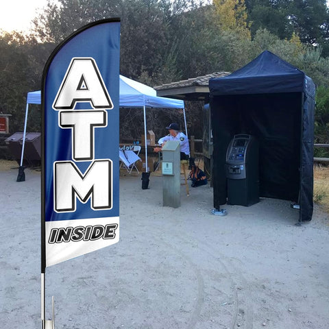 ATM Feather Flag: Advertising Banner for ATM Business (8ft)