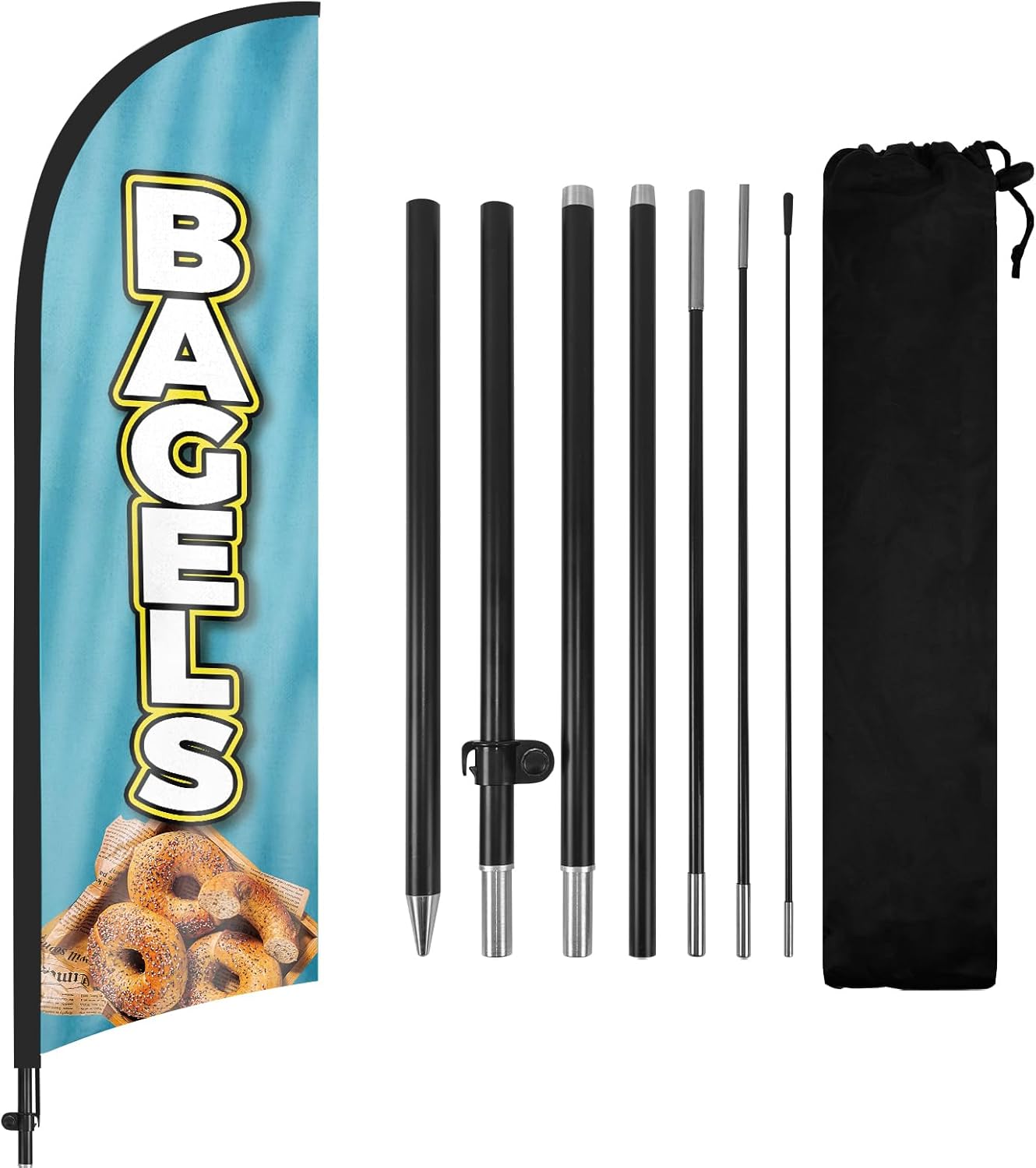 8ft Bagels Feather Flag Pole Kit