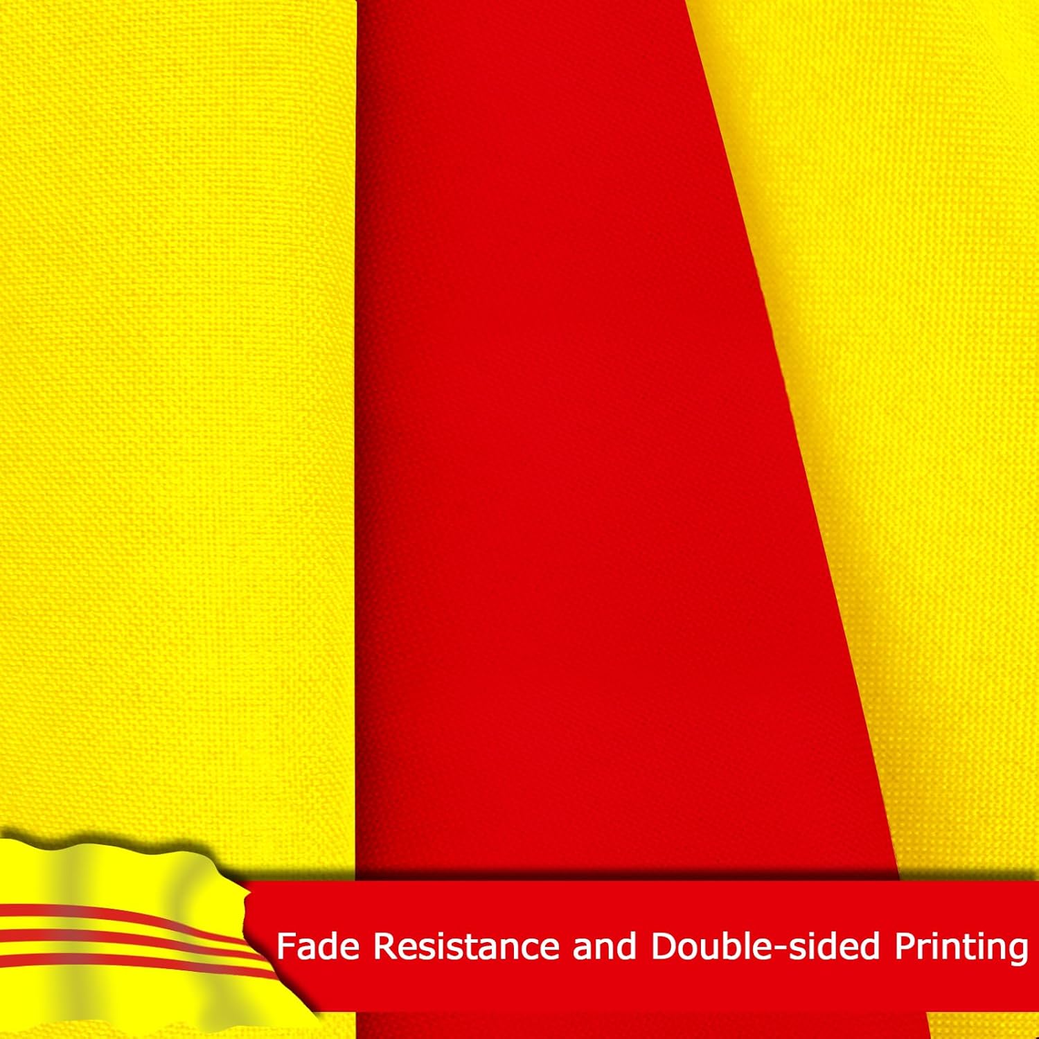 South Vietnam South Vietnamese Flag for Outside, 400D Heavy Duty Polyester, Double-Sided Printing, Quadruple Stitched Fly Hem, Fade Resistant, 2 Brass Grommets