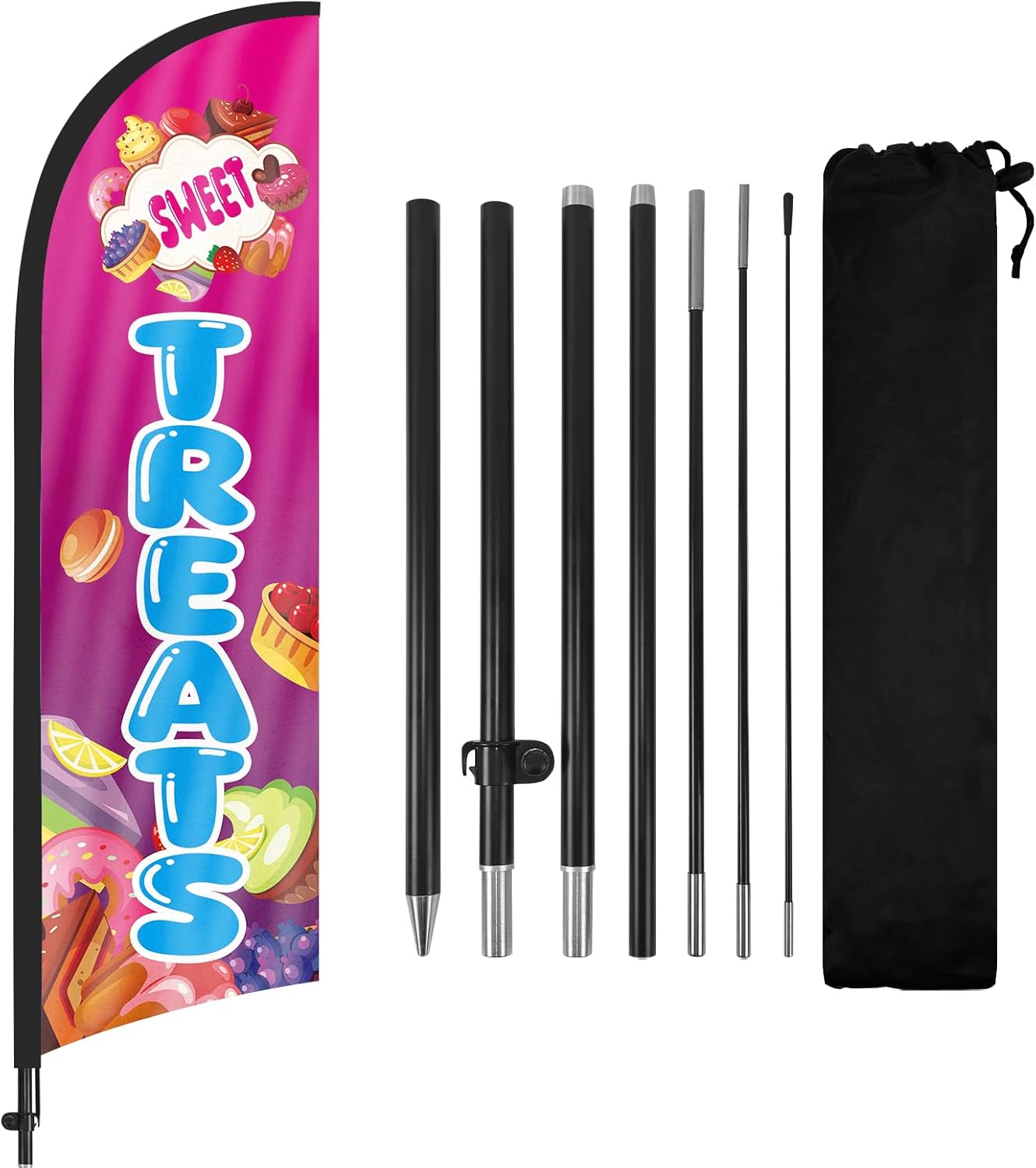 8ft Sweet Treats Feather Flag with Pole and Stake