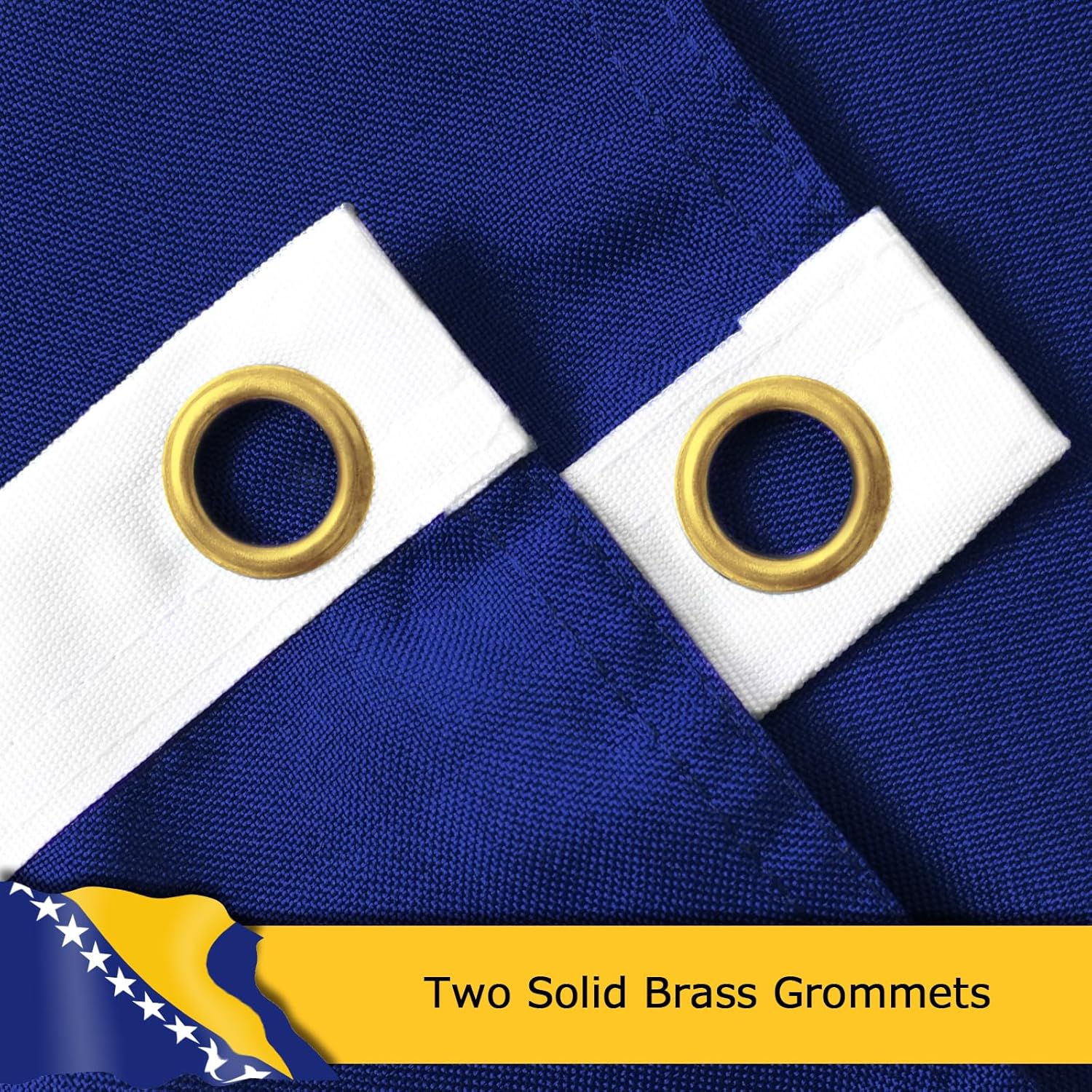 Bosnia and Herzegovina Flag for Outside, 400D Heavy Duty Polyester, Double-Sided Printing, Quadruple Stitched Fly Hem, Fade Resistant, 2 Brass Grommets