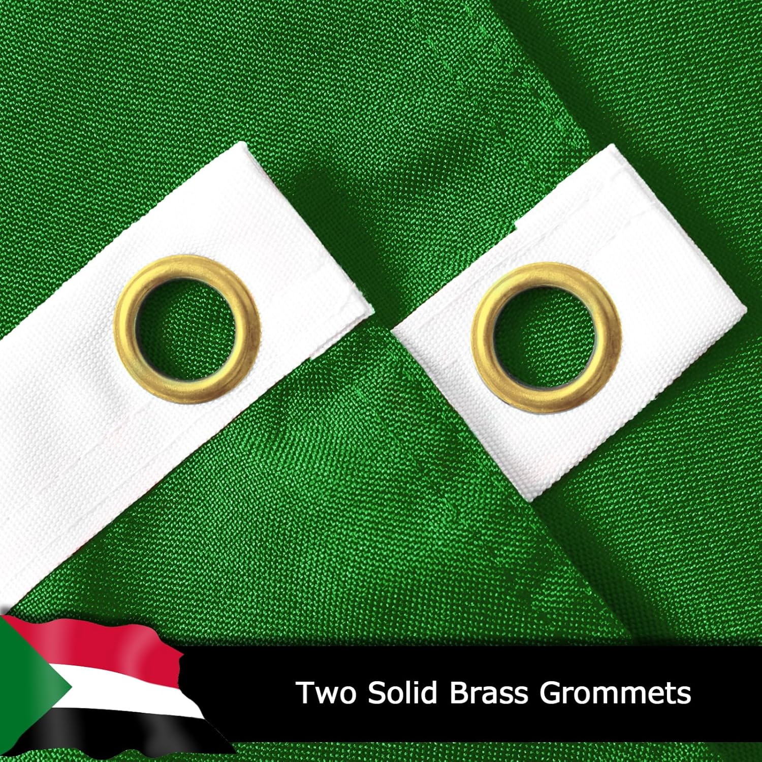 Sudan Sudanese Flag for Outside, 400D Heavy Duty Polyester, Double-Sided Printing, Quadruple Stitched Fly Hem, Fade Resistant, 2 Brass Grommets