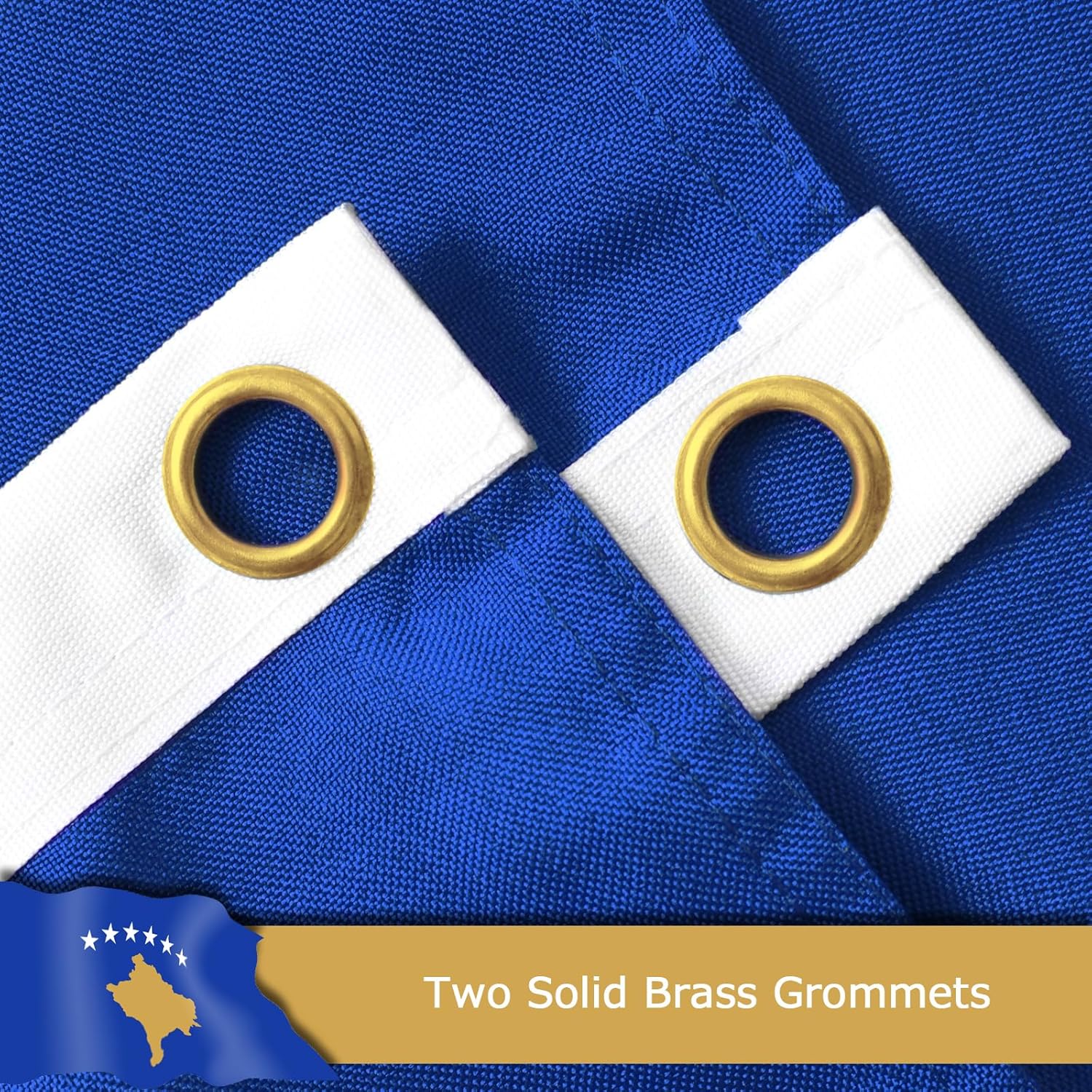 Kosovo Kosovar Flag for Outside, 400D Heavy Duty Polyester, Double-Sided Printing, Quadruple Stitched Fly Hem, Fade Resistant, 2 Brass Grommets