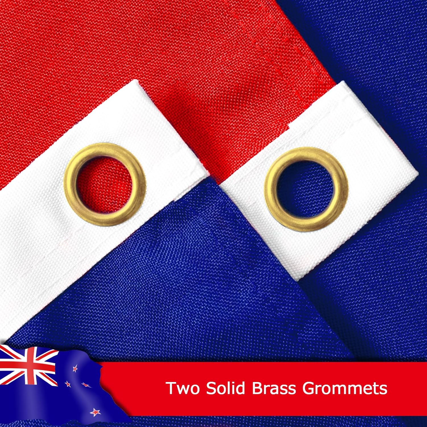 New Zealand Kiwi Flag for Outside, 400D Heavy Duty Polyester, Double-Sided Printing, Quadruple Stitched Fly Hem, Fade Resistant, 2 Brass Grommets