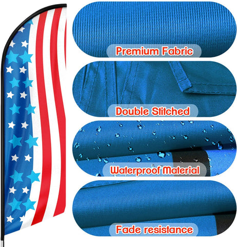 American Glory Feather Flag: Patriotic Banner for Beach Real Estate Agents (11ft)