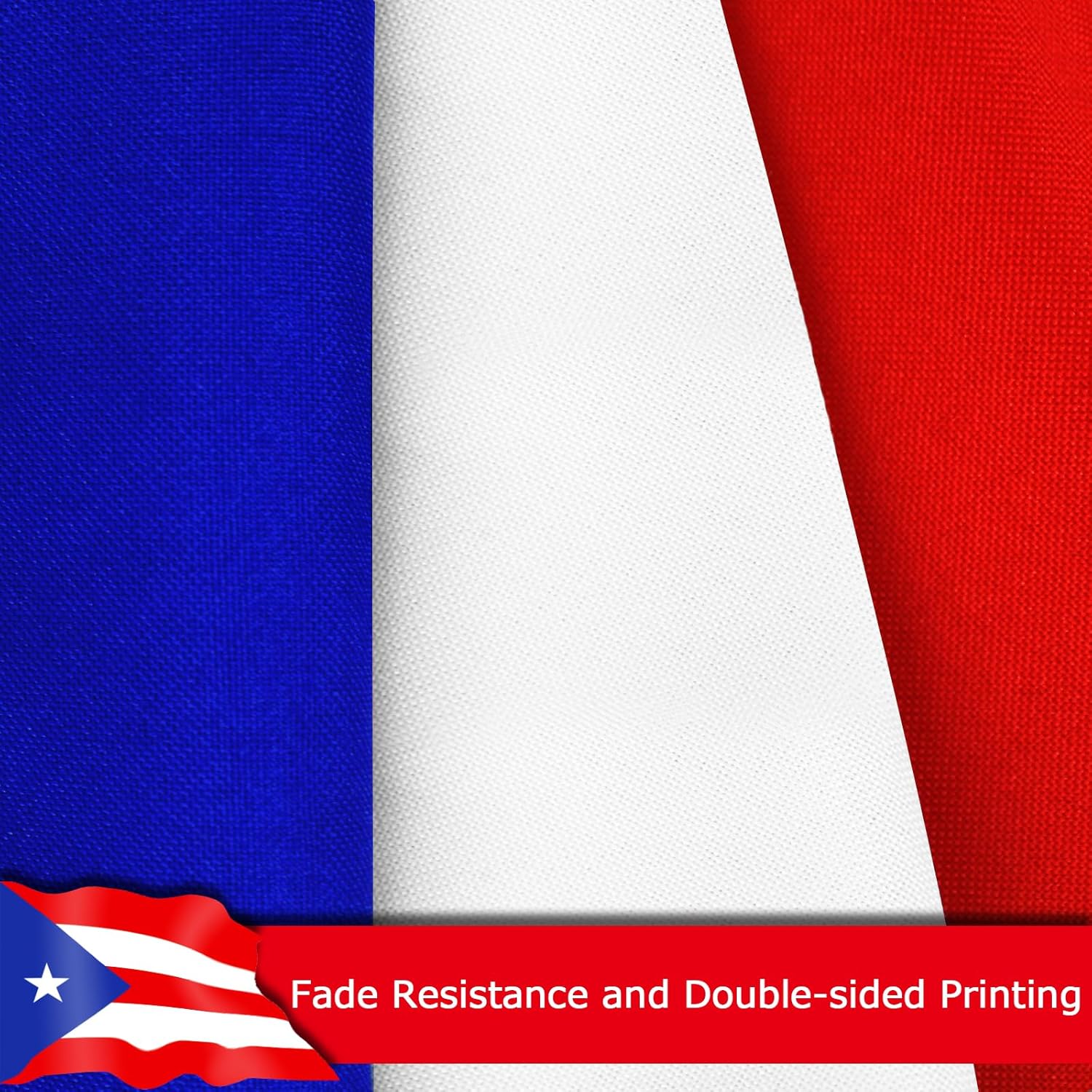Puerto Rico Puerto Rican Flag for Outside, 400D Heavy Duty Polyester, Double-Sided Printing, Quadruple Stitched Fly Hem, Fade Resistant, 2 Brass Grommets