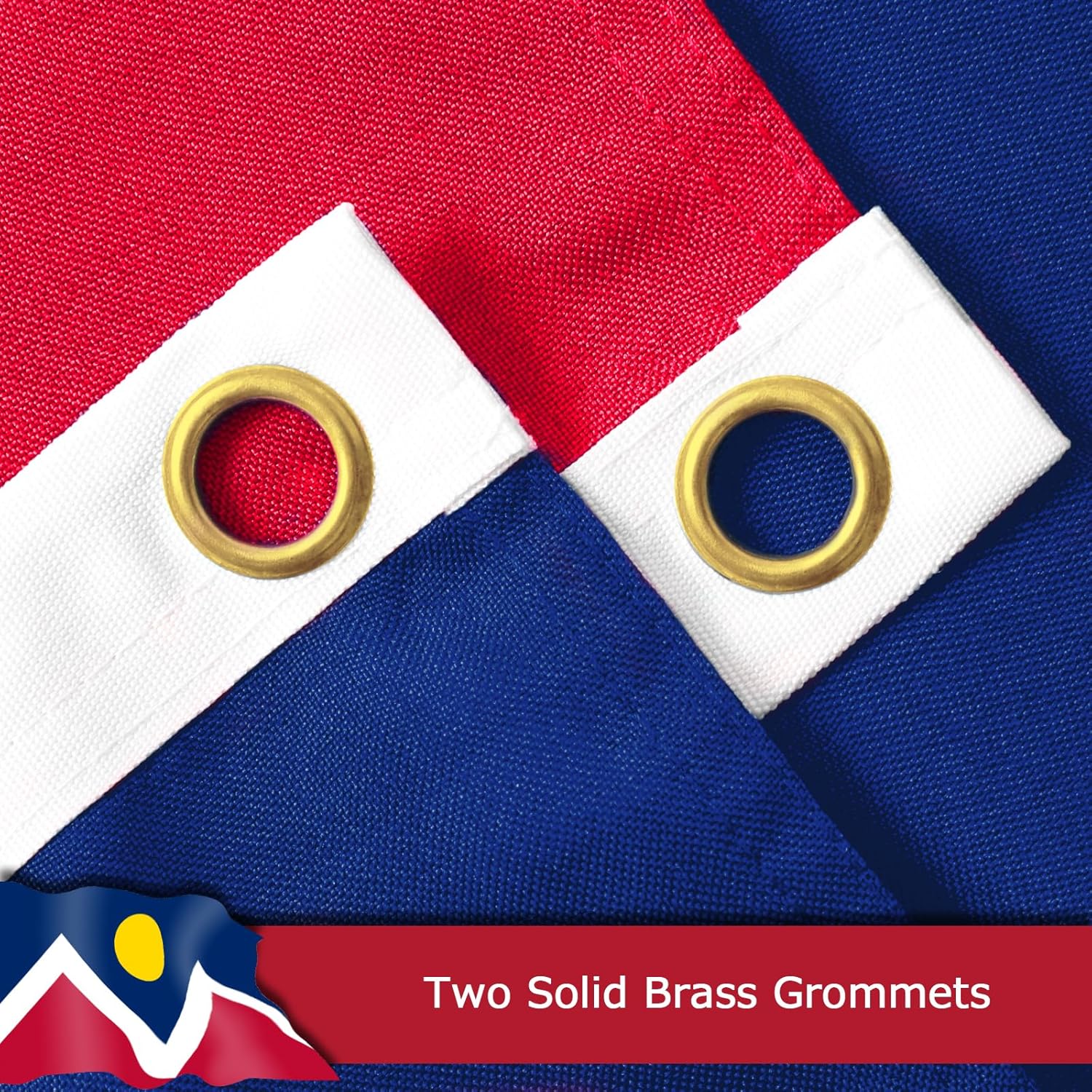 Denver City Flag for Outside, 400D Heavy Duty Polyester, Double-Sided Printing, Quadruple Stitched Fly Hem, Fade Resistant, 2 Brass Grommets