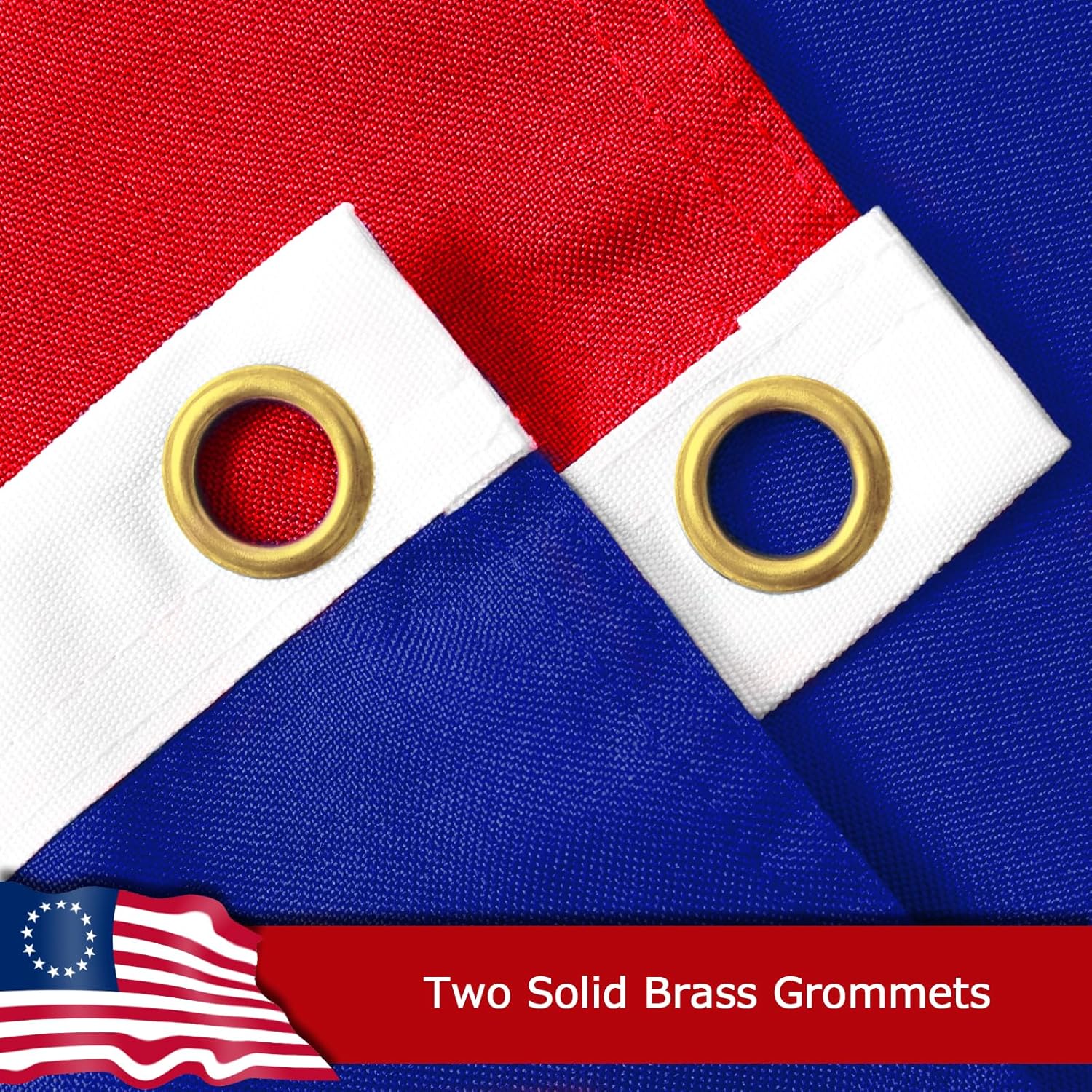 Betsy Ross Flag for Outside, 400D Heavy Duty Polyester, Double-Sided Printing, Quadruple Stitched Fly Hem, Fade Resistant, 2 Brass Grommets