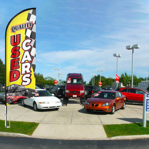 Used Cars Feather Flag: Advertising Banner for Used Cars Business (8ft)