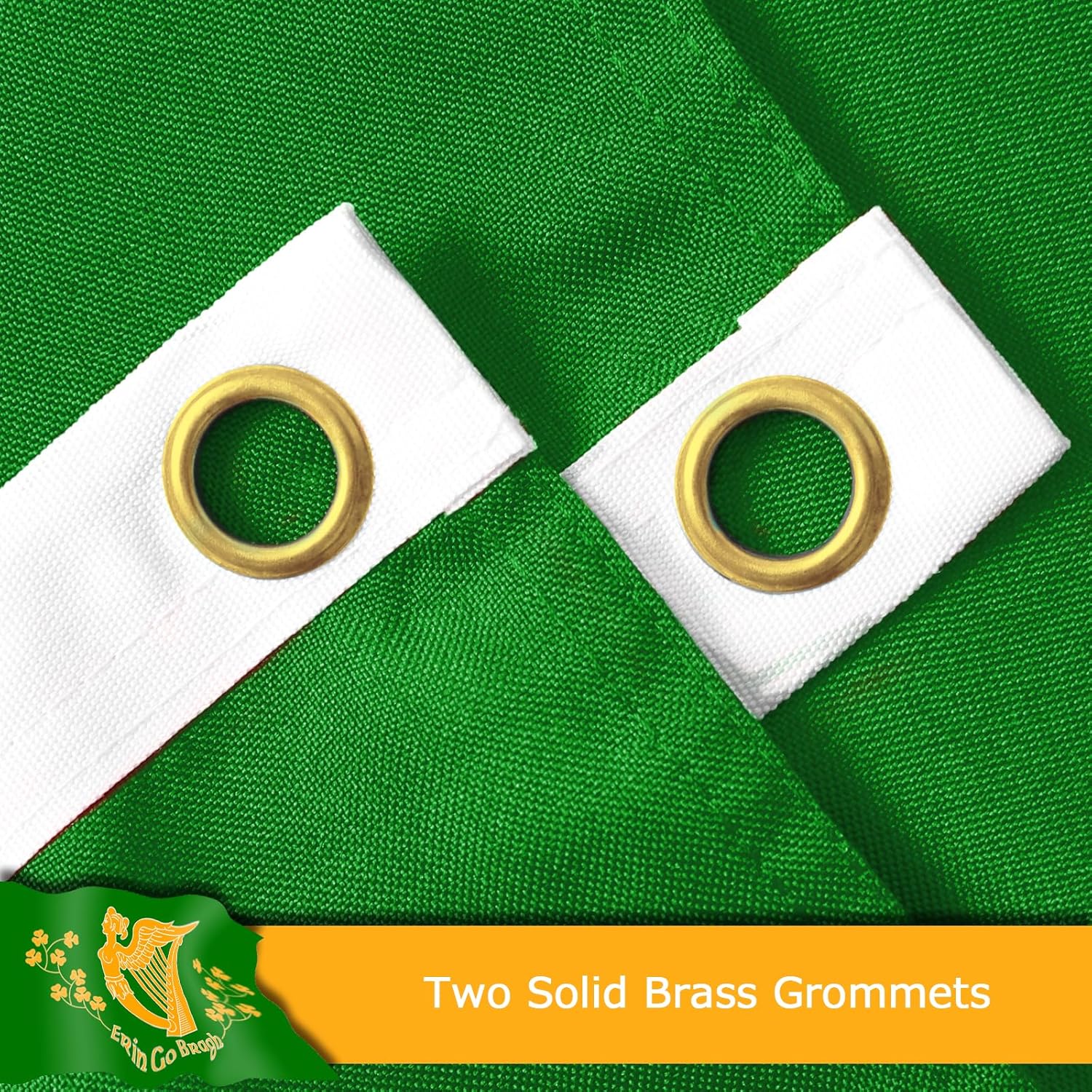 Erin Go Bragh Flag for Outside, 400D Heavy Duty Polyester, Double-Sided Printing, Quadruple Stitched Fly Hem, Fade Resistant, 2 Brass Grommets