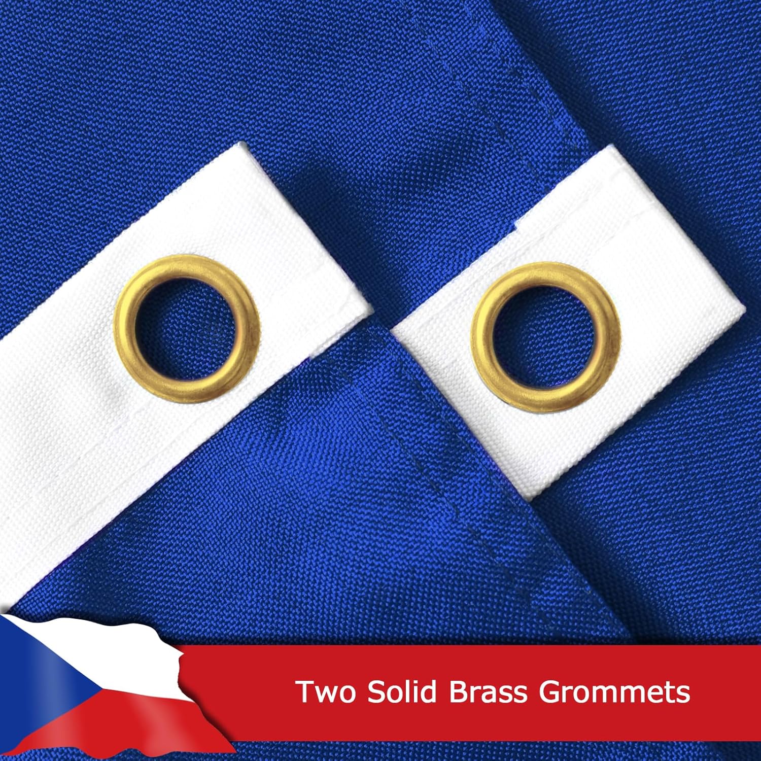 Czech Republic Czechia Czech Flag for Outside, 400D Heavy Duty Polyester, Double-Sided Printing, Quadruple Stitched Fly Hem, Fade Resistant, 2 Brass Grommets
