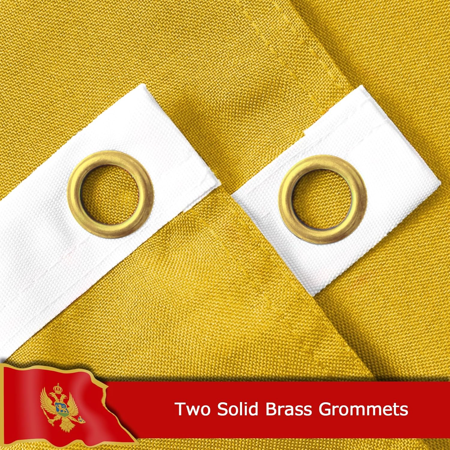 Montenegro Montenegrin Flag for Outside, 400D Heavy Duty Polyester, Double-Sided Printing, Quadruple Stitched Fly Hem, Fade Resistant, 2 Brass Grommets