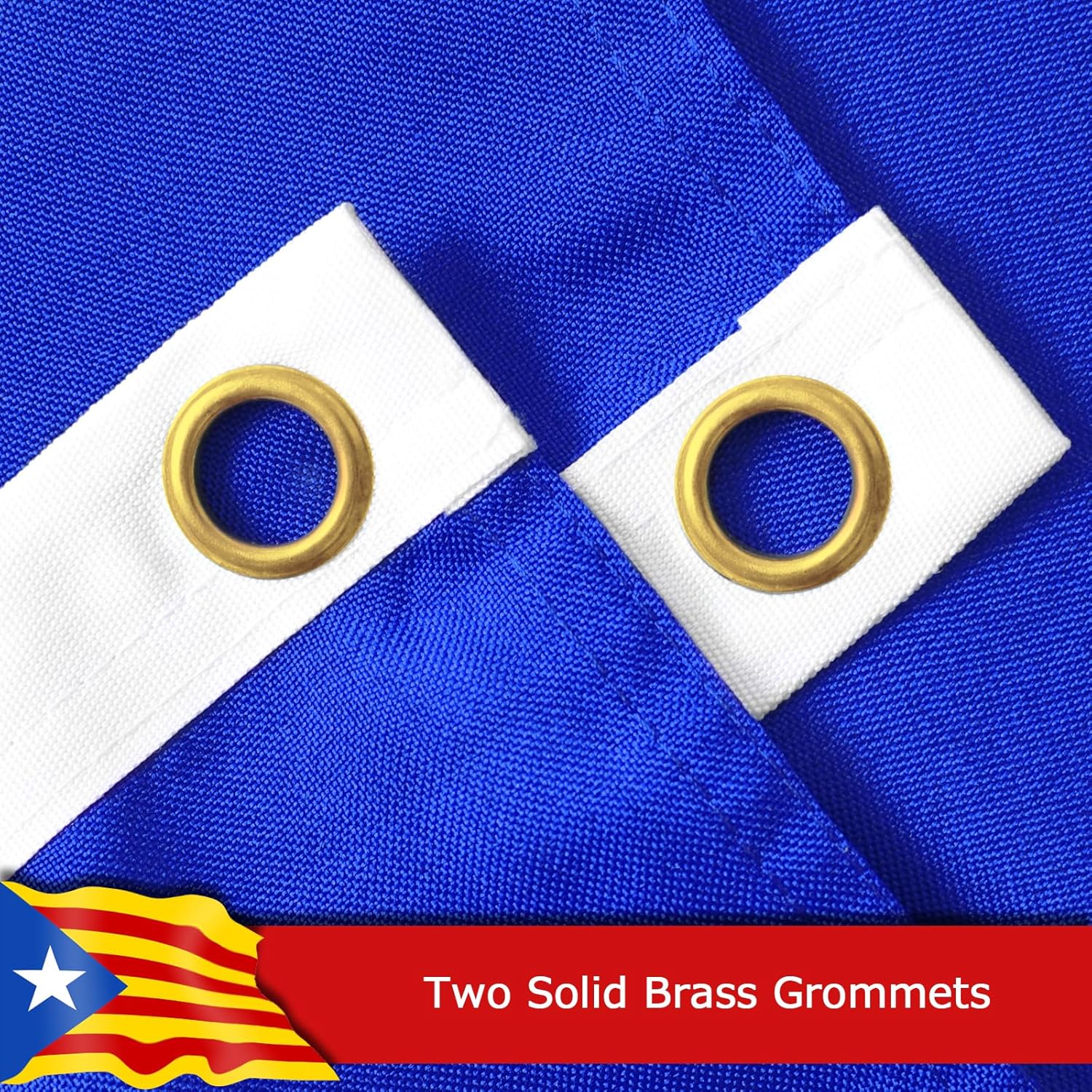Blue Estelada Catalan Flag for Outside, 400D Heavy Duty Polyester, Double-Sided Printing, Quadruple Stitched Fly Hem, Fade Resistant, 2 Brass Grommets