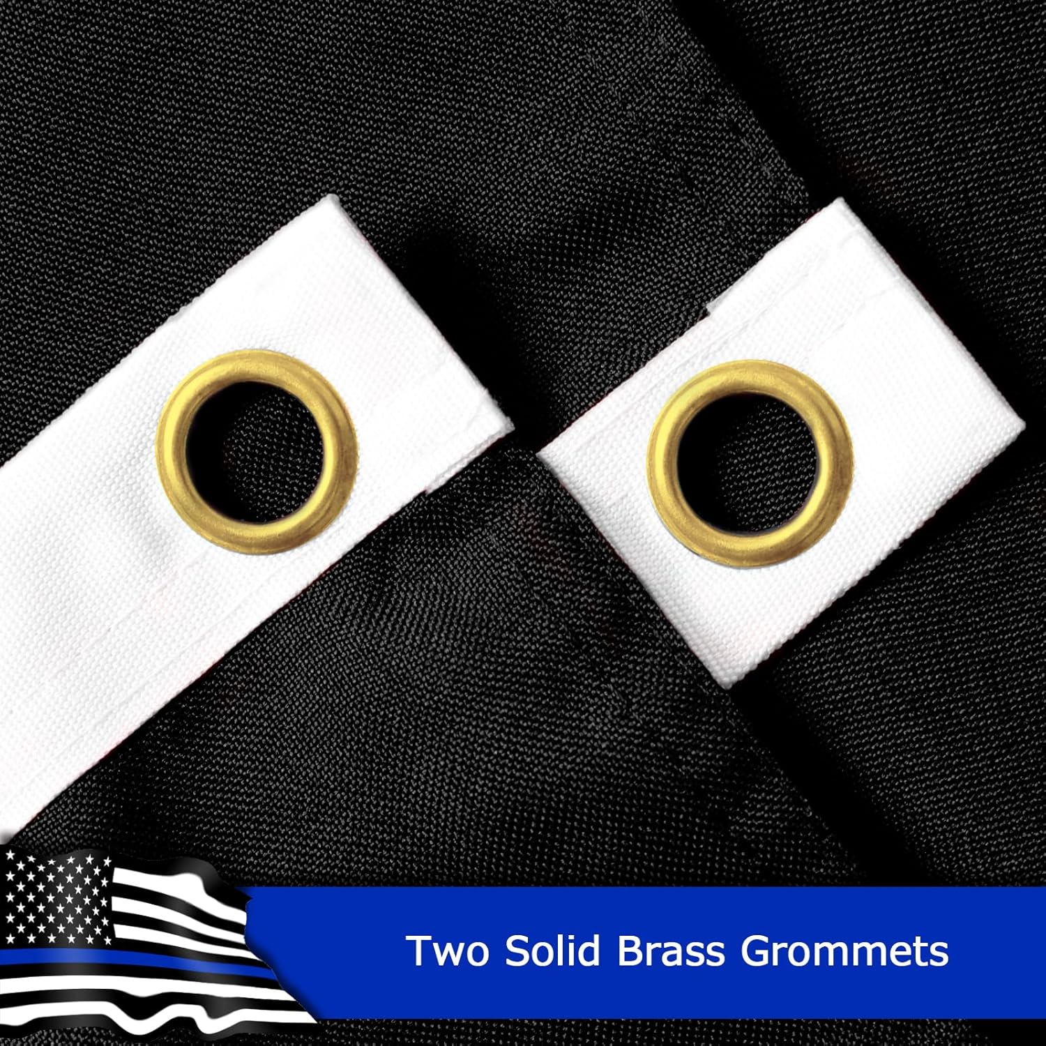 Thin Blue Line Flag for Outside, 400D Heavy Duty Polyester, Double-Sided Printing, Quadruple Stitched Fly Hem, Fade Resistant, 2 Brass Grommets
