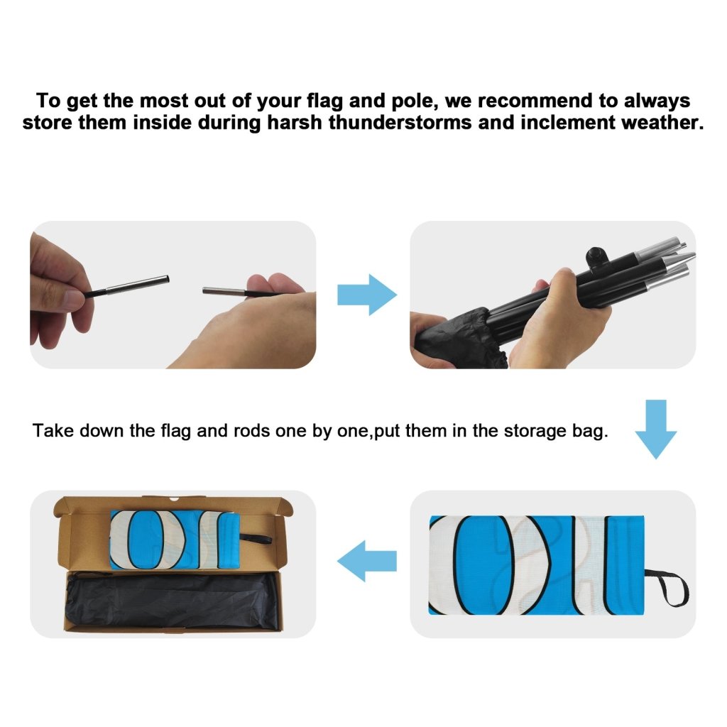 8Ft 100% Hand Wash Feather Flag with Pole & Stake