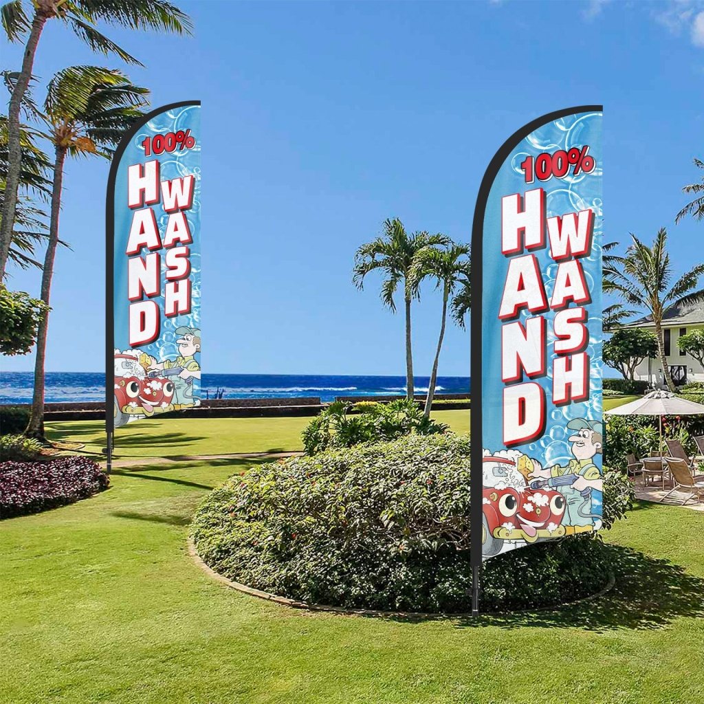 8Ft 100% Hand Wash Feather Flag with Pole & Stake