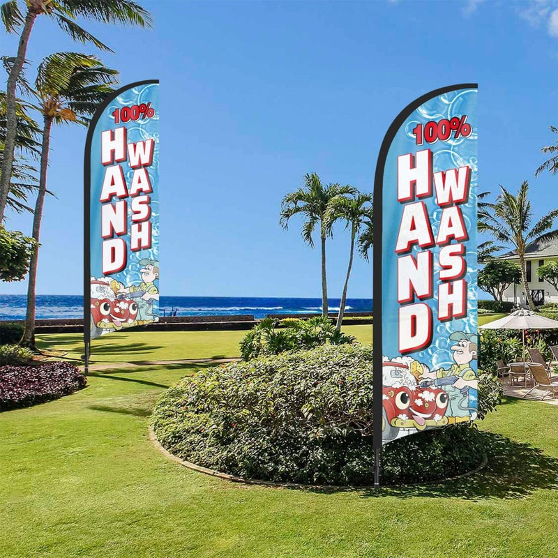 8Ft 100% Hand Wash Feather Flag with Pole & Stake