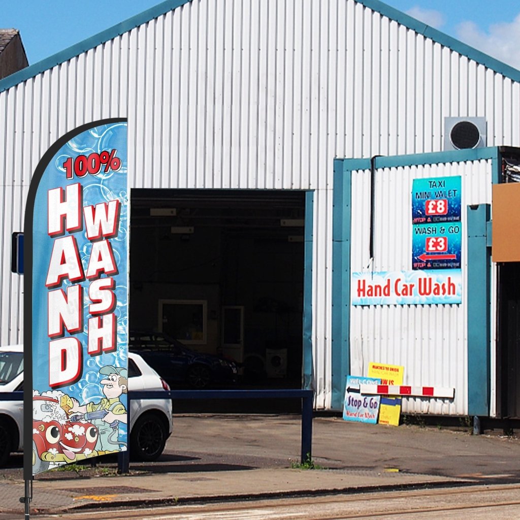 8Ft 100% Hand Wash Feather Flag with Pole & Stake