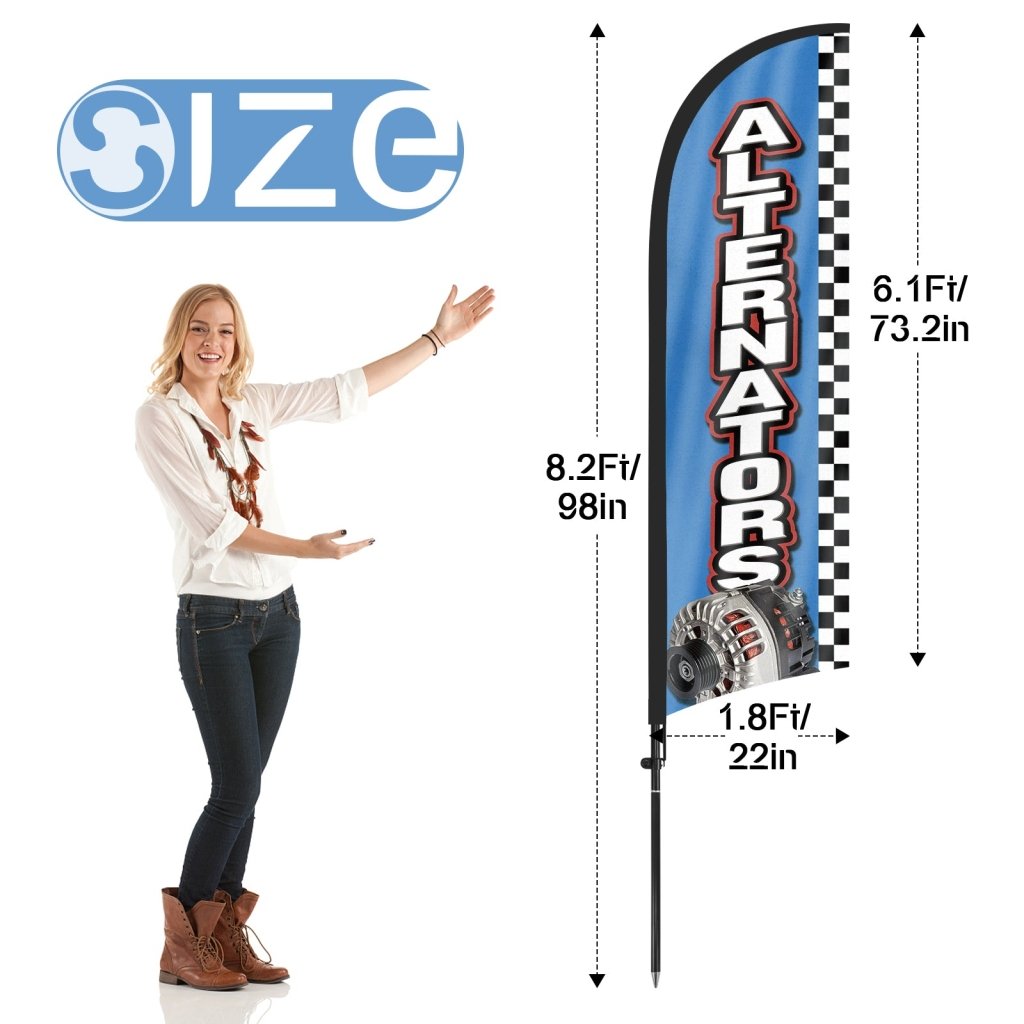 8ft Alternators Feather Flag With Pole Kit