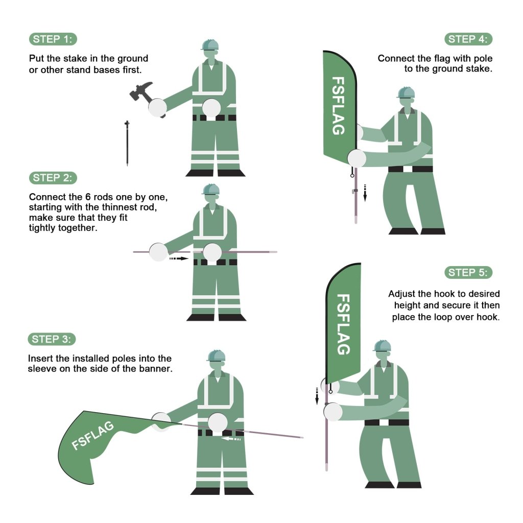 8ft Antiques Feather Flag Pole Kit