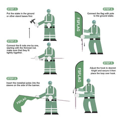 8ft Antiques Feather Flag Pole Kit