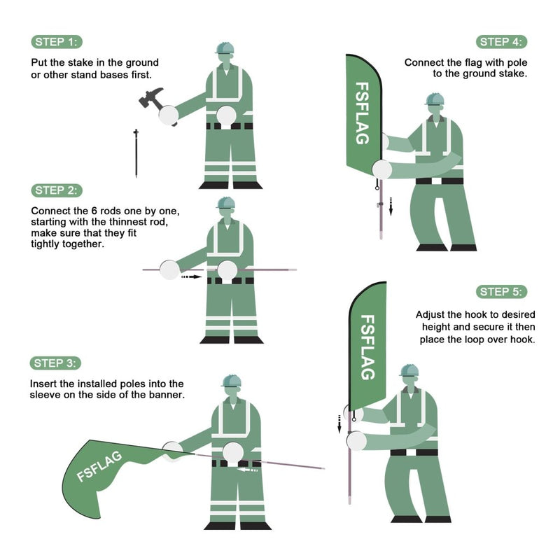 8ft Antiques Feather Flag Pole Kit