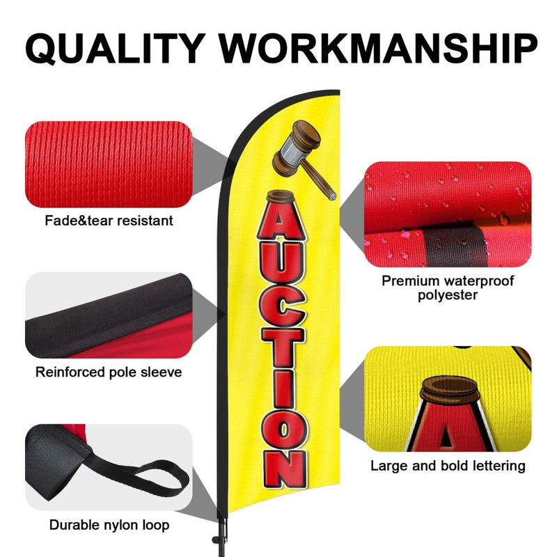 8ft Auction Feather Flag Pole Kit