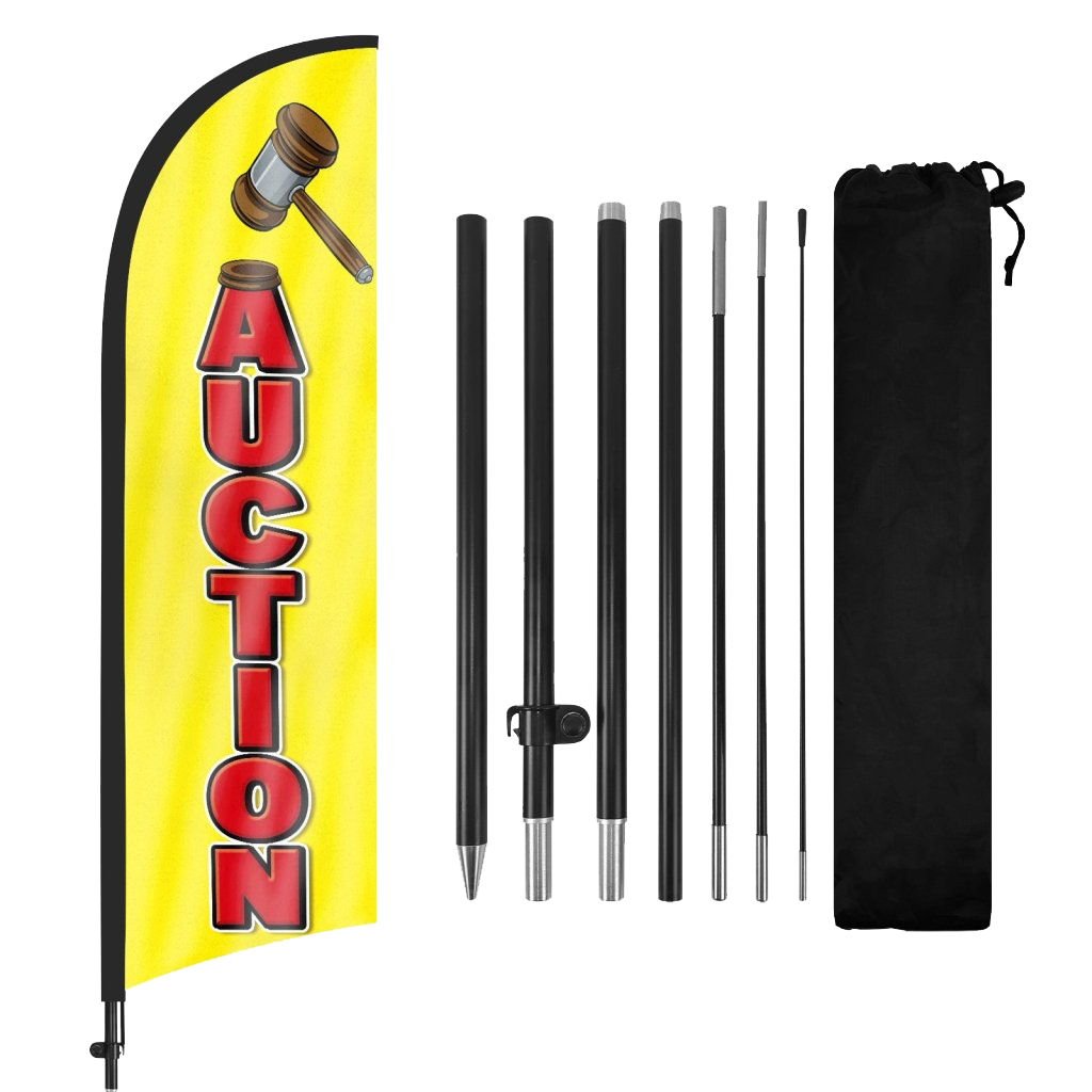 8ft Auction Feather Flag Pole Kit